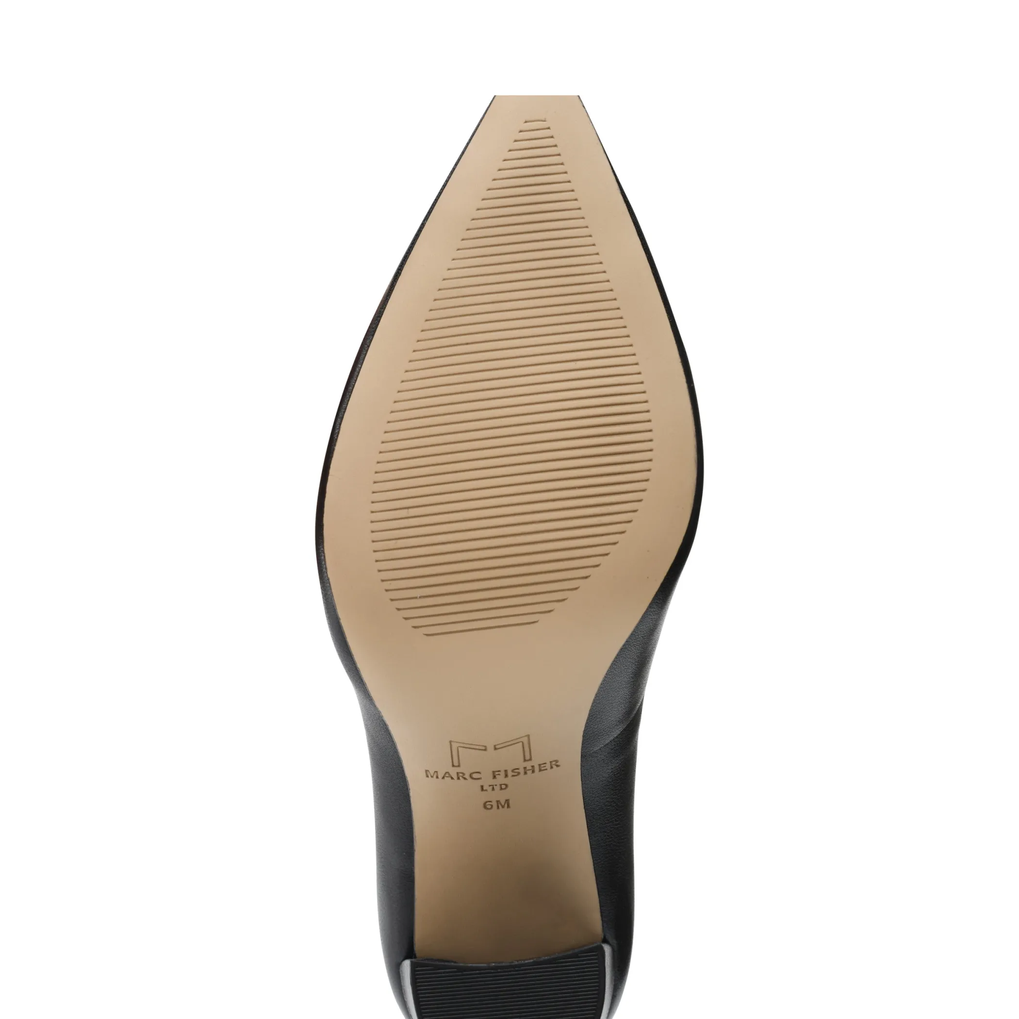 Cheap Marc Fisher Abilene Block Heel Pointy Toe Pump Black Leather