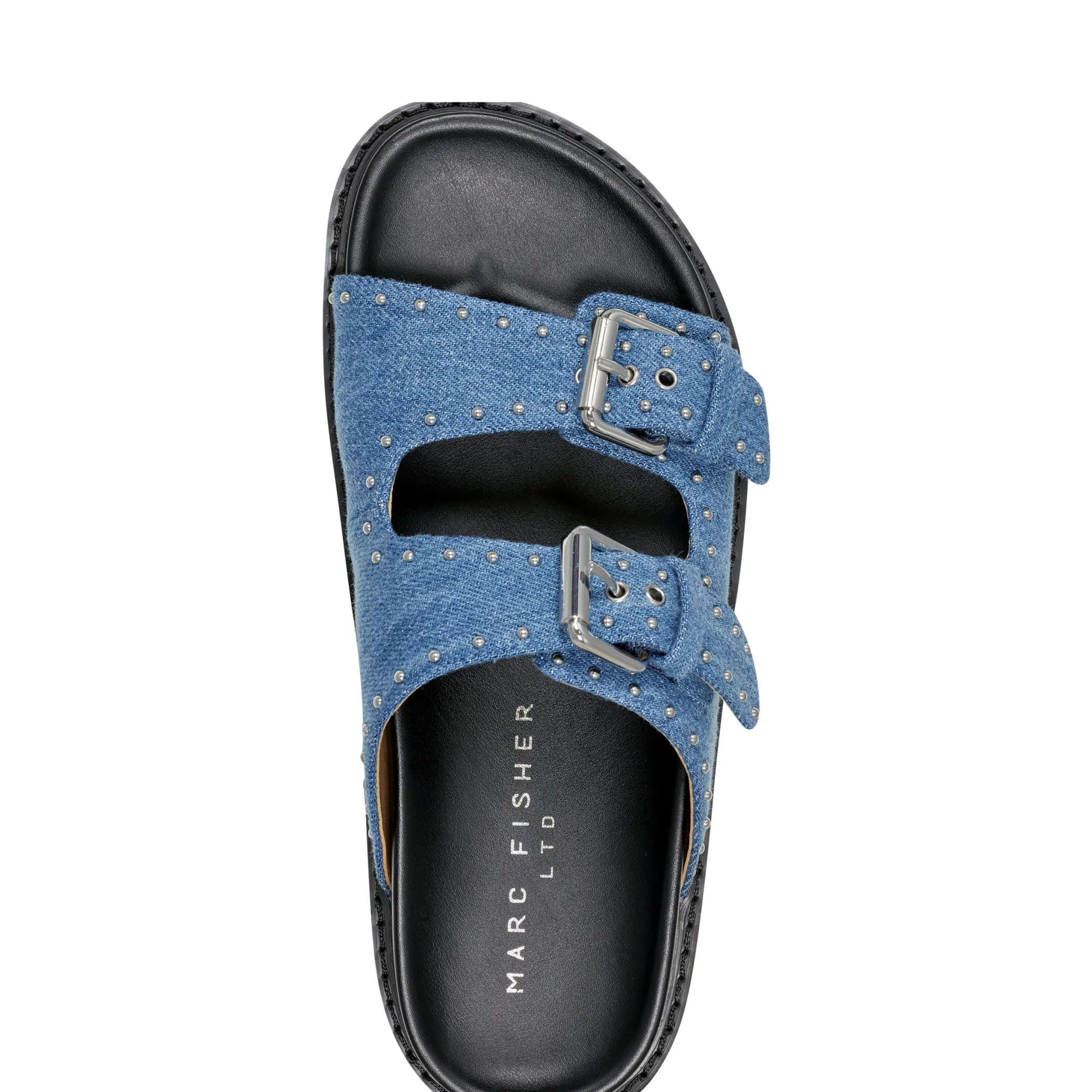 Hot Marc Fisher Agusta Studded Slide Sandal Denim
