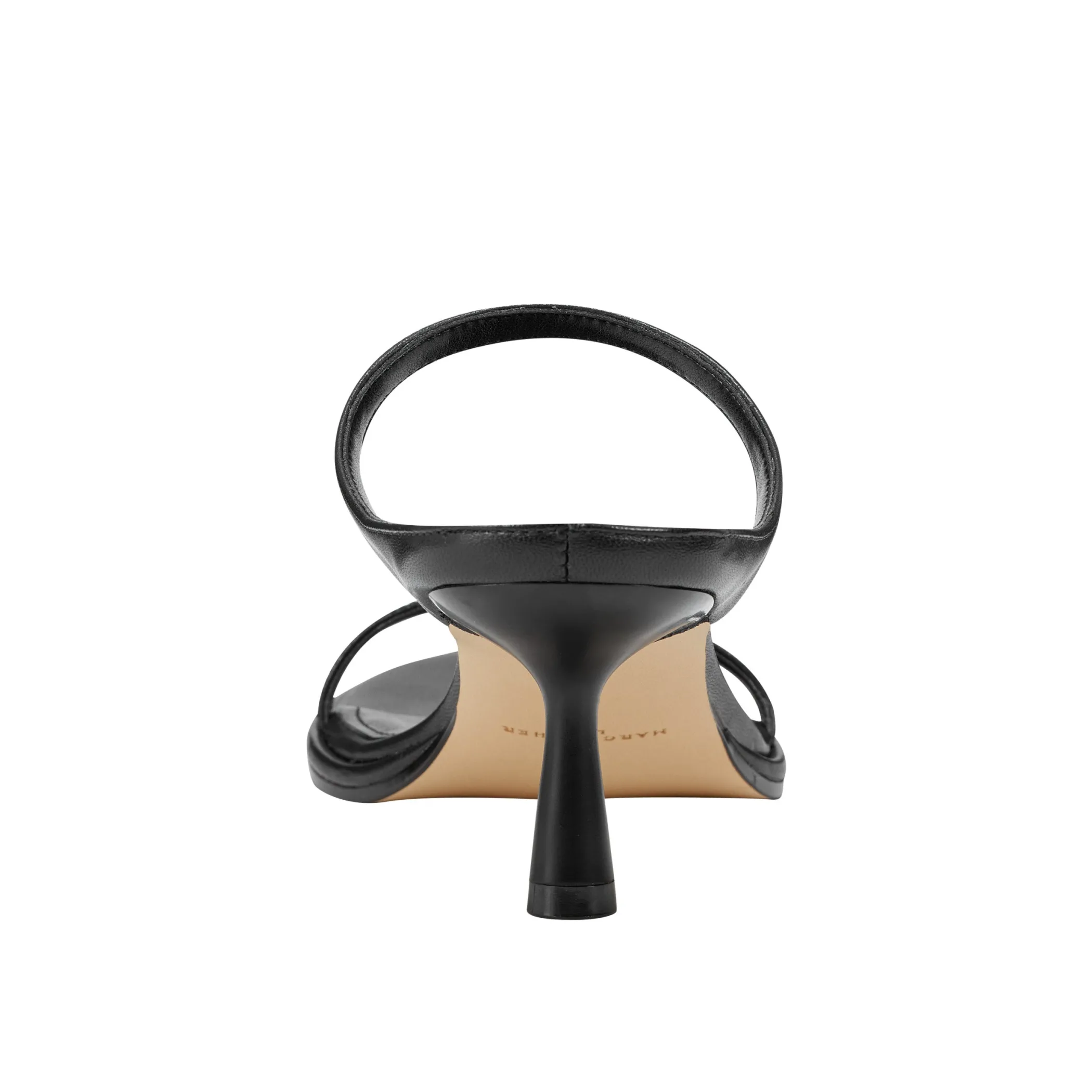 Shop Marc Fisher Alonde Heeled Slide Sandal Black Leather