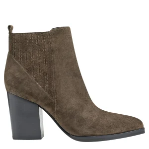Outlet Marc Fisher Alva Pointy Toe Bootie Olive Suede
