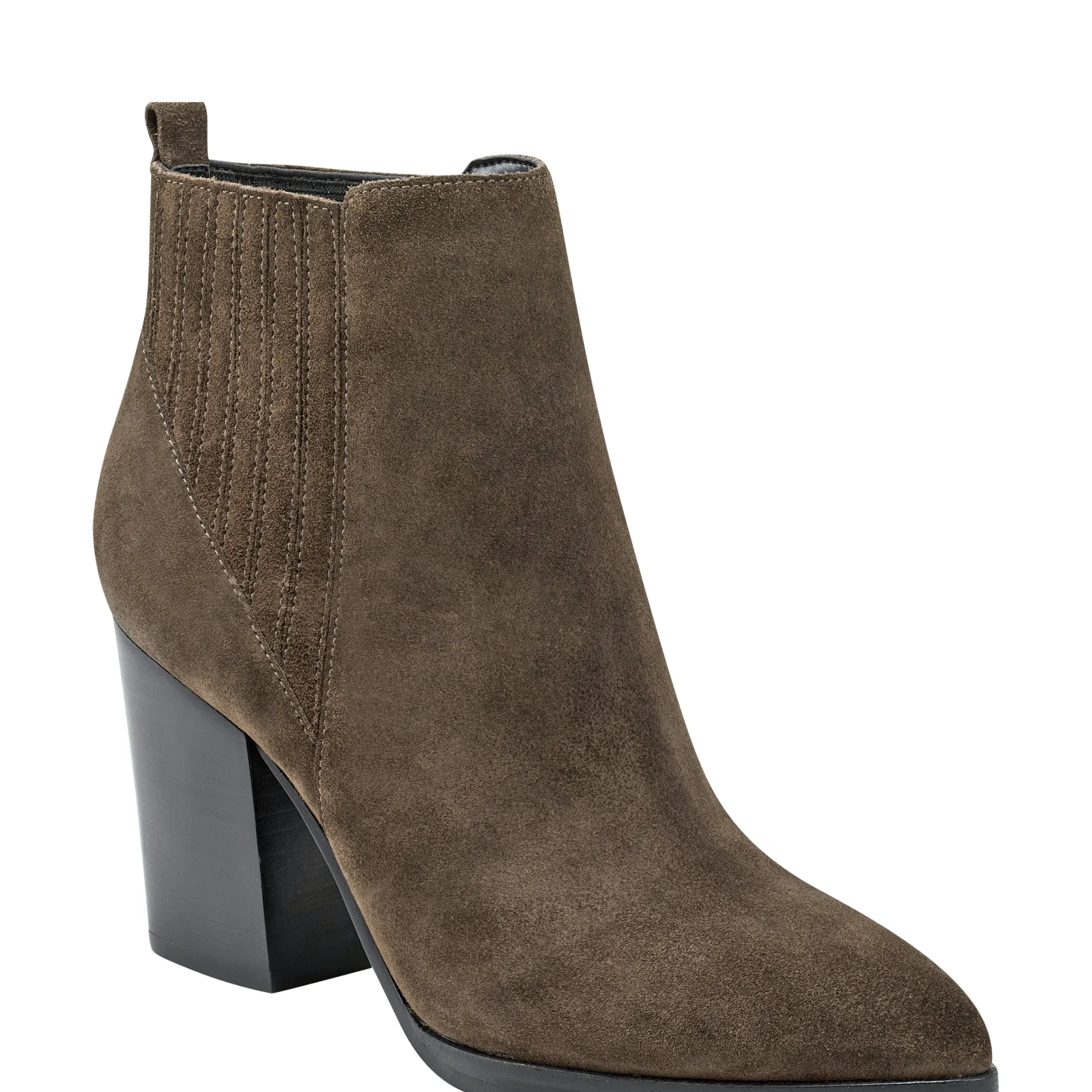 Outlet Marc Fisher Alva Pointy Toe Bootie Olive Suede