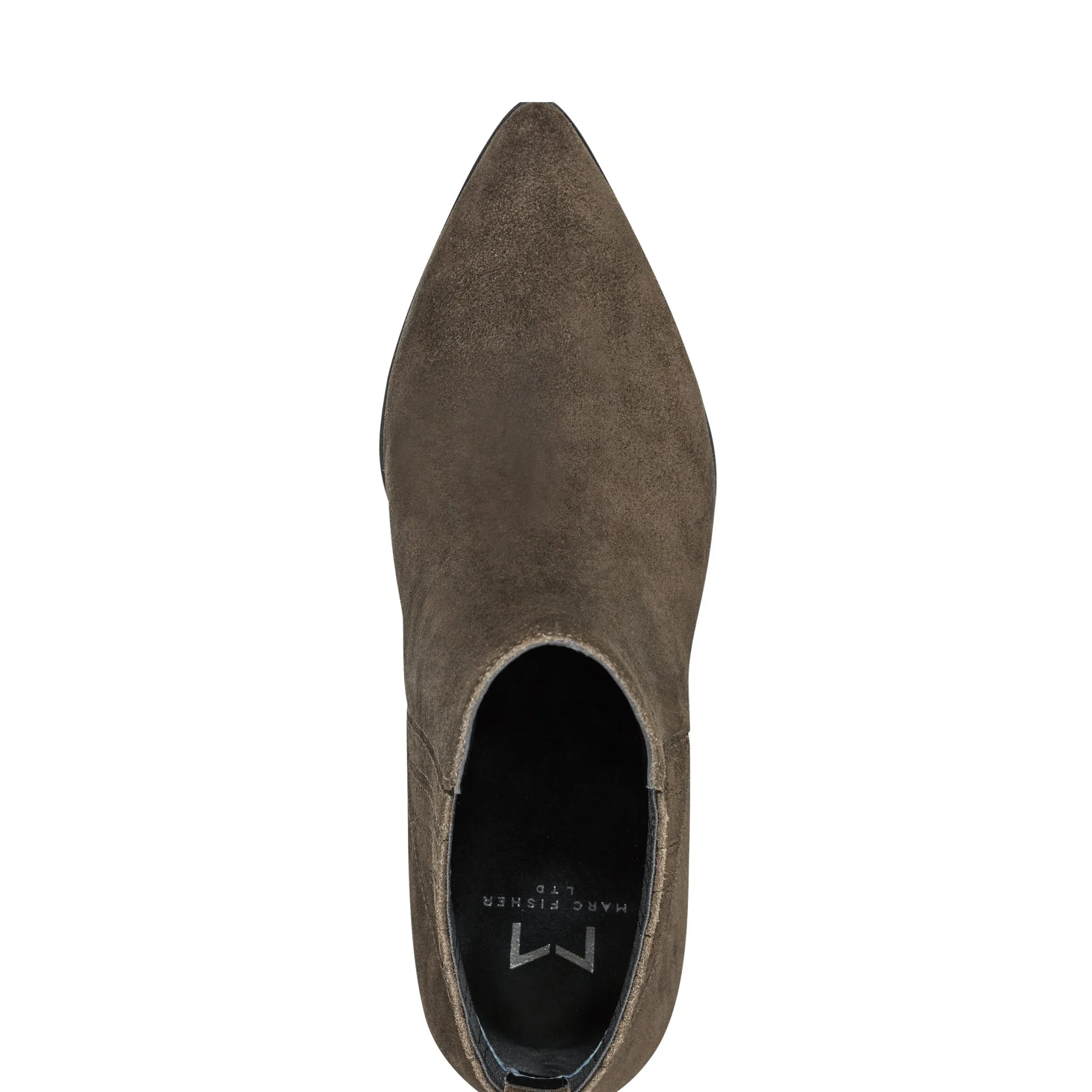Outlet Marc Fisher Alva Pointy Toe Bootie Olive Suede