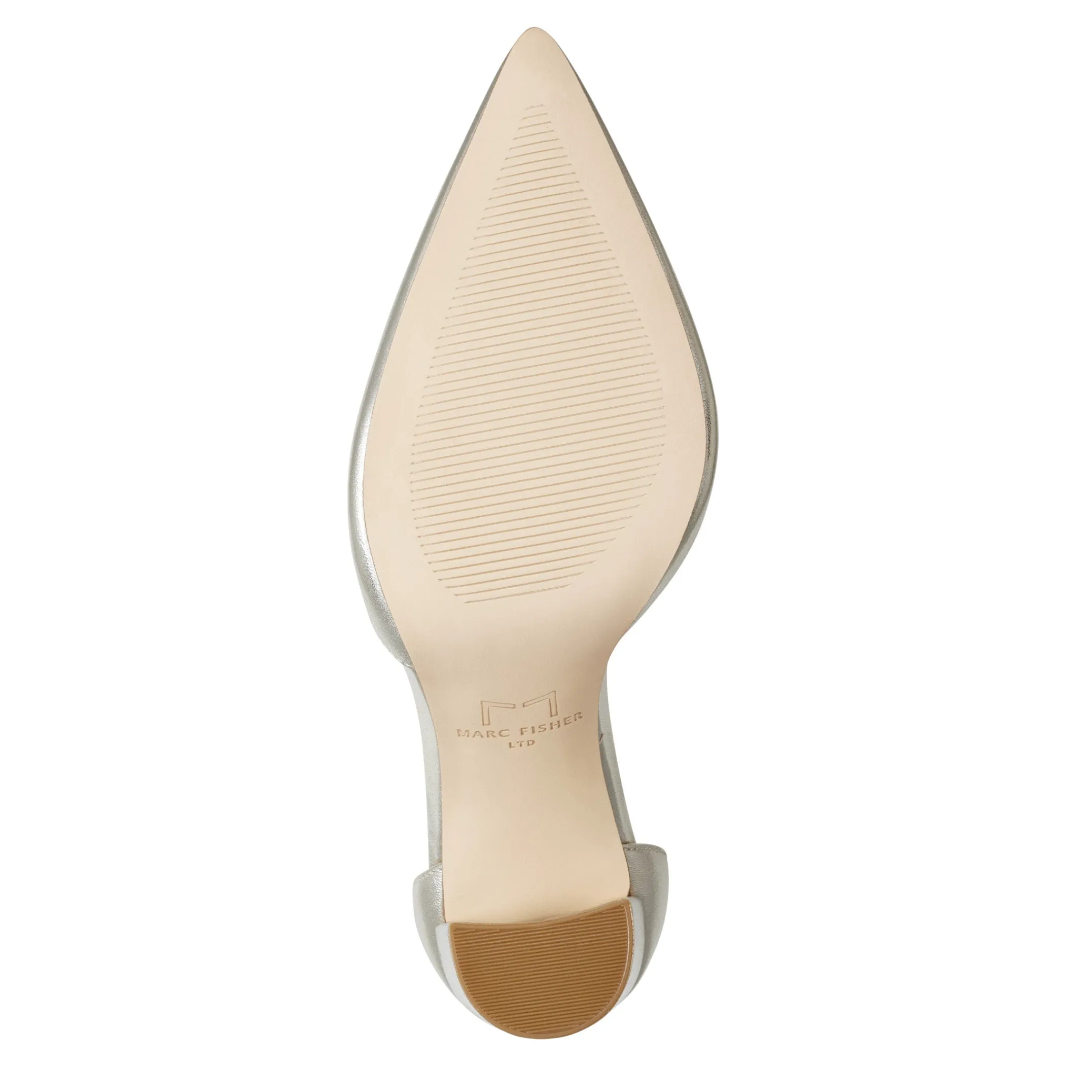 Clearance Marc Fisher Arnette Ankle Strap Heel Platino Leather