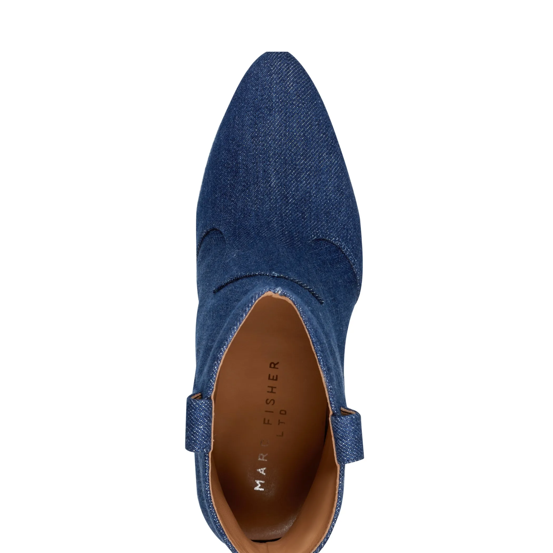 Fashion Marc Fisher Carissa Heeled Western Bootie Denim