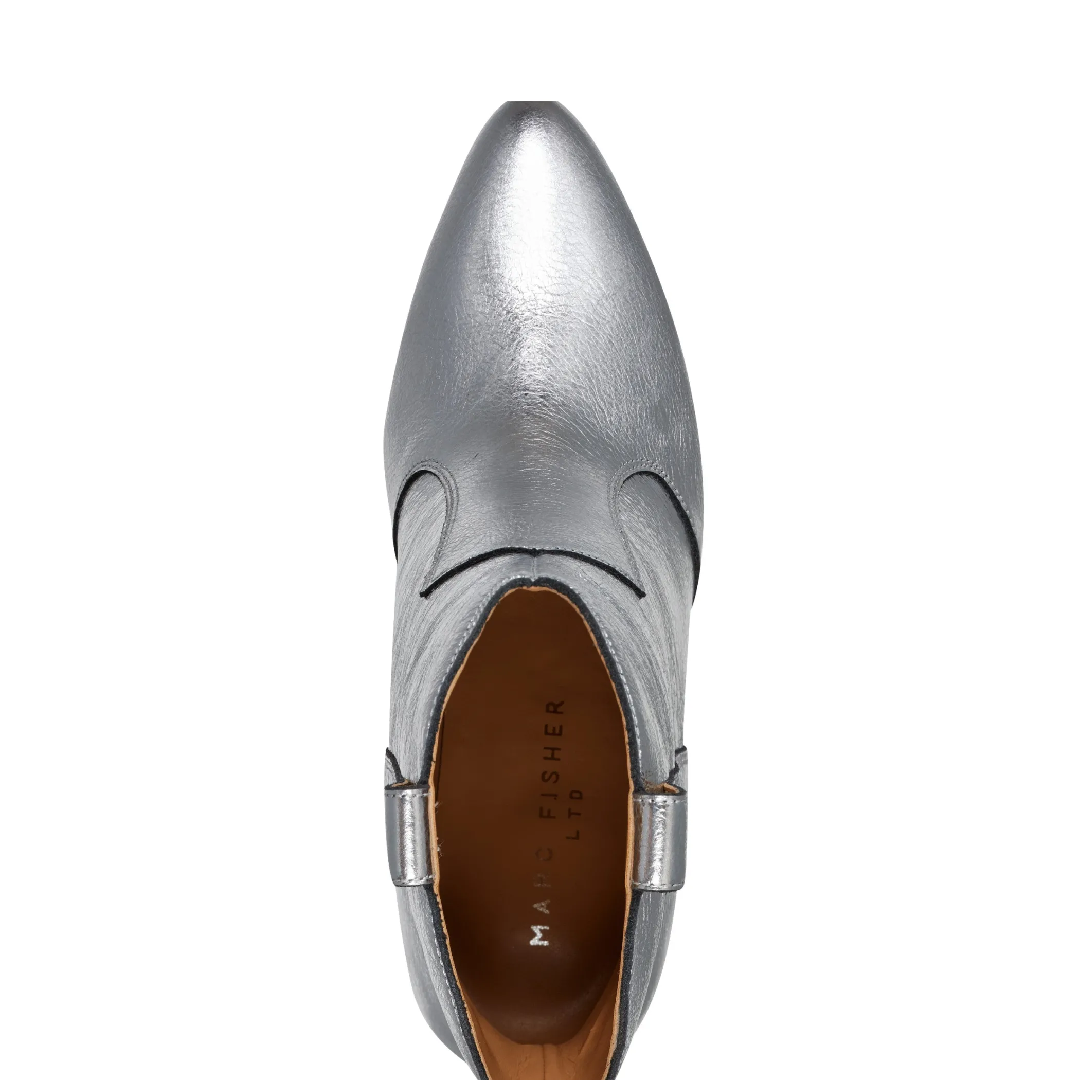 Fashion Marc Fisher Carissa Heeled Western Bootie Silver