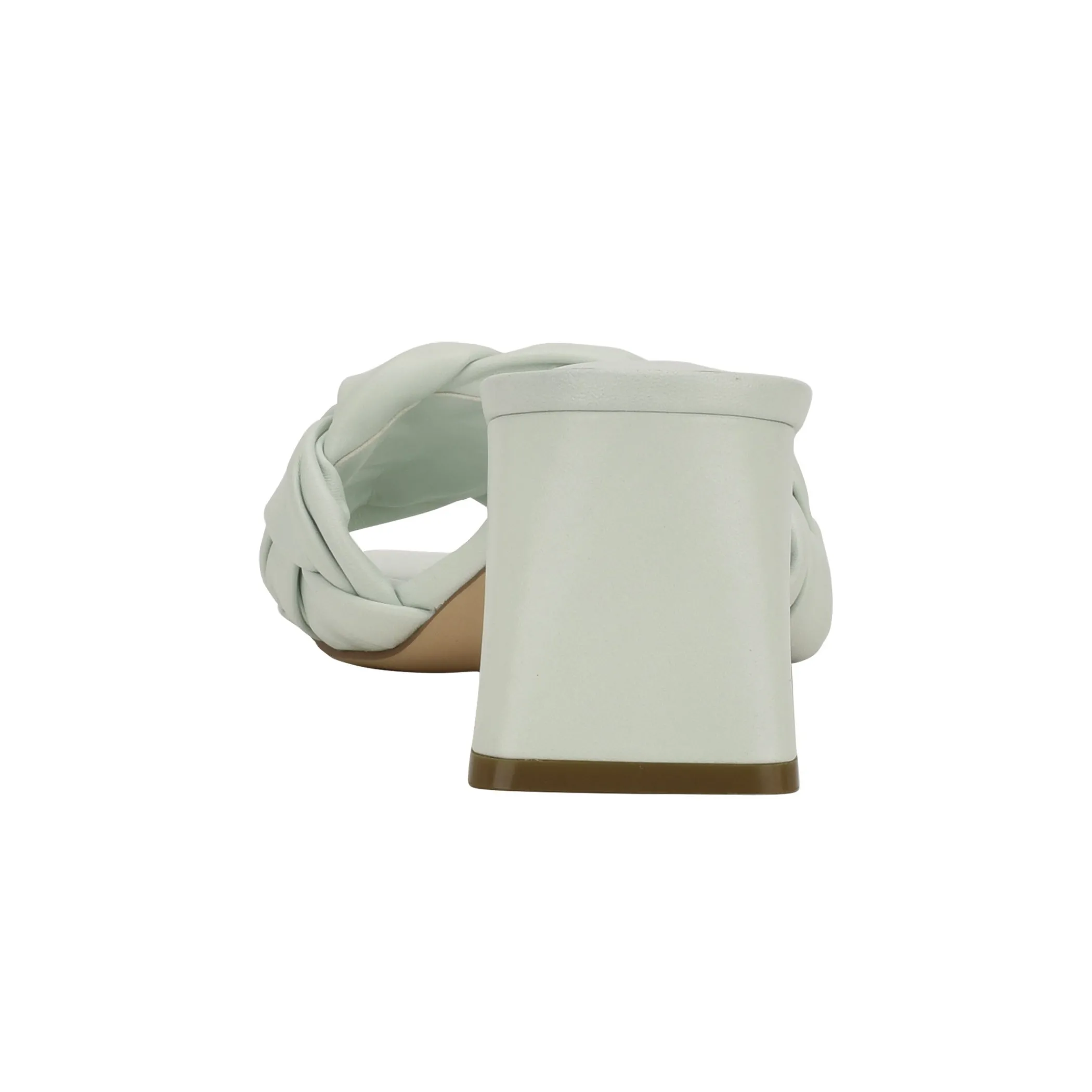 Shop Marc Fisher Cerita Block Heel Slip On Sandal Light mint Leather