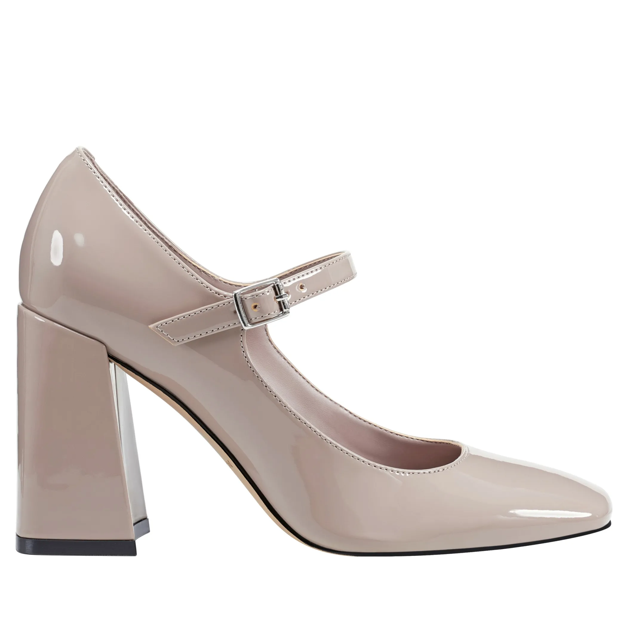Sale Marc Fisher Charin Block Heel Mary Jane Nude Patent