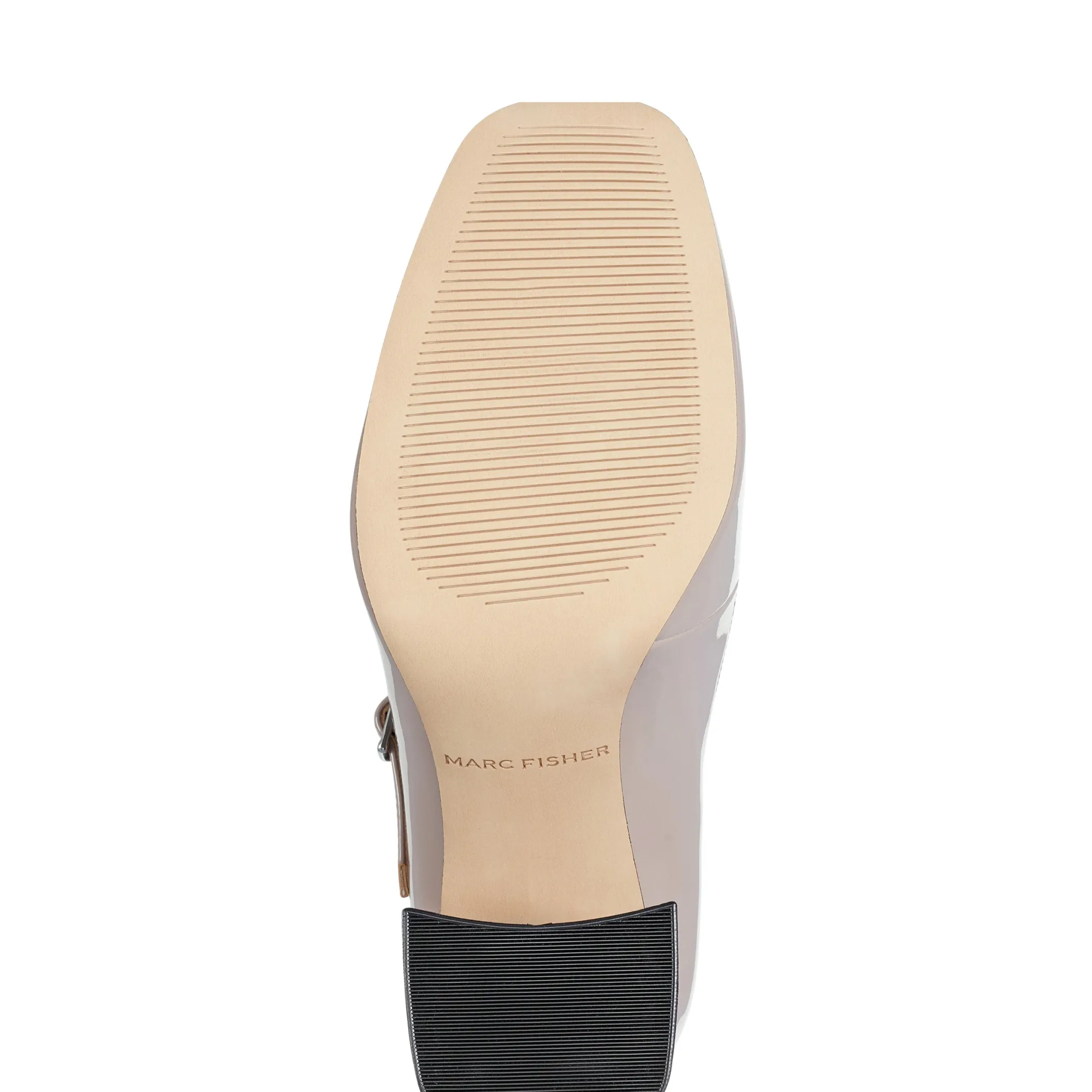 Sale Marc Fisher Charin Block Heel Mary Jane Nude Patent