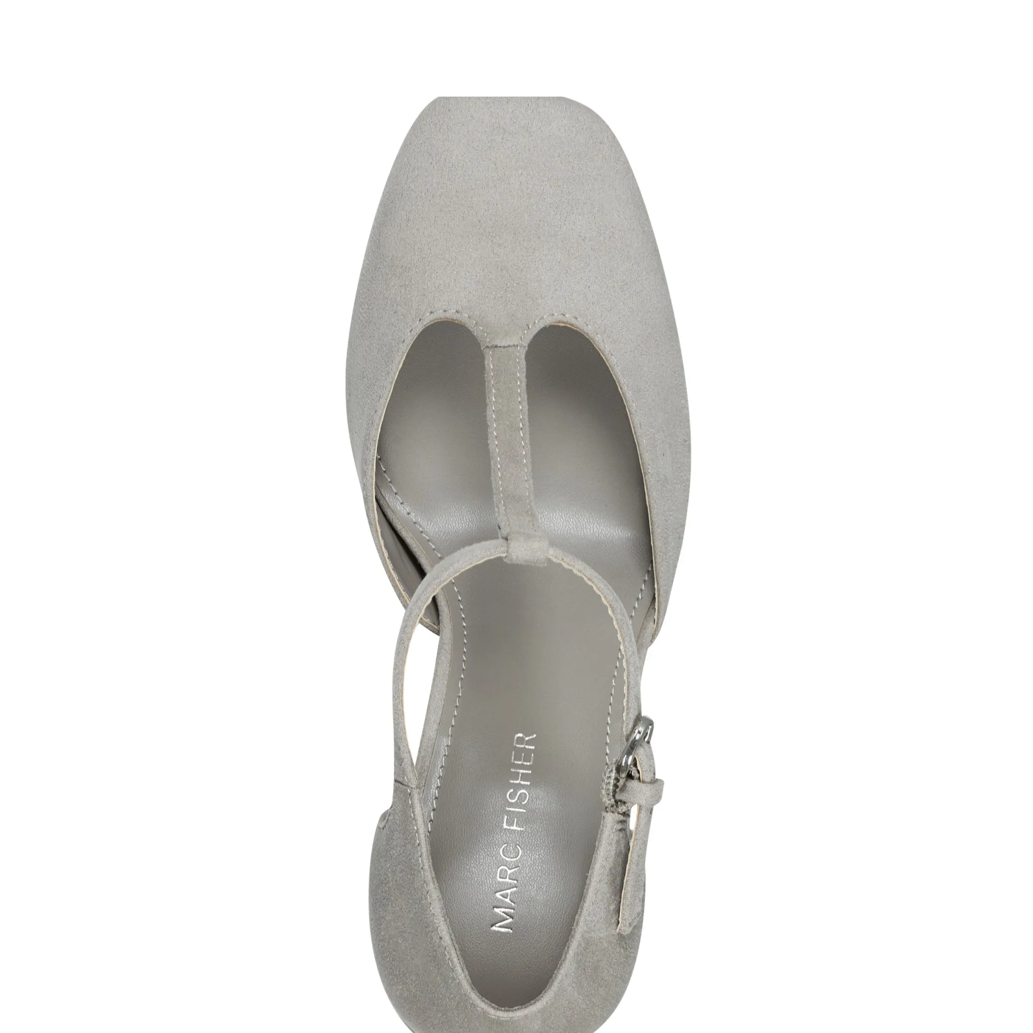 Cheap Marc Fisher Cyrene T-Strap Pump Grey Suede