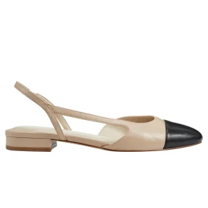 Sale Marc Fisher Dela Closed Toe Slingback Dress Flat Light Natural