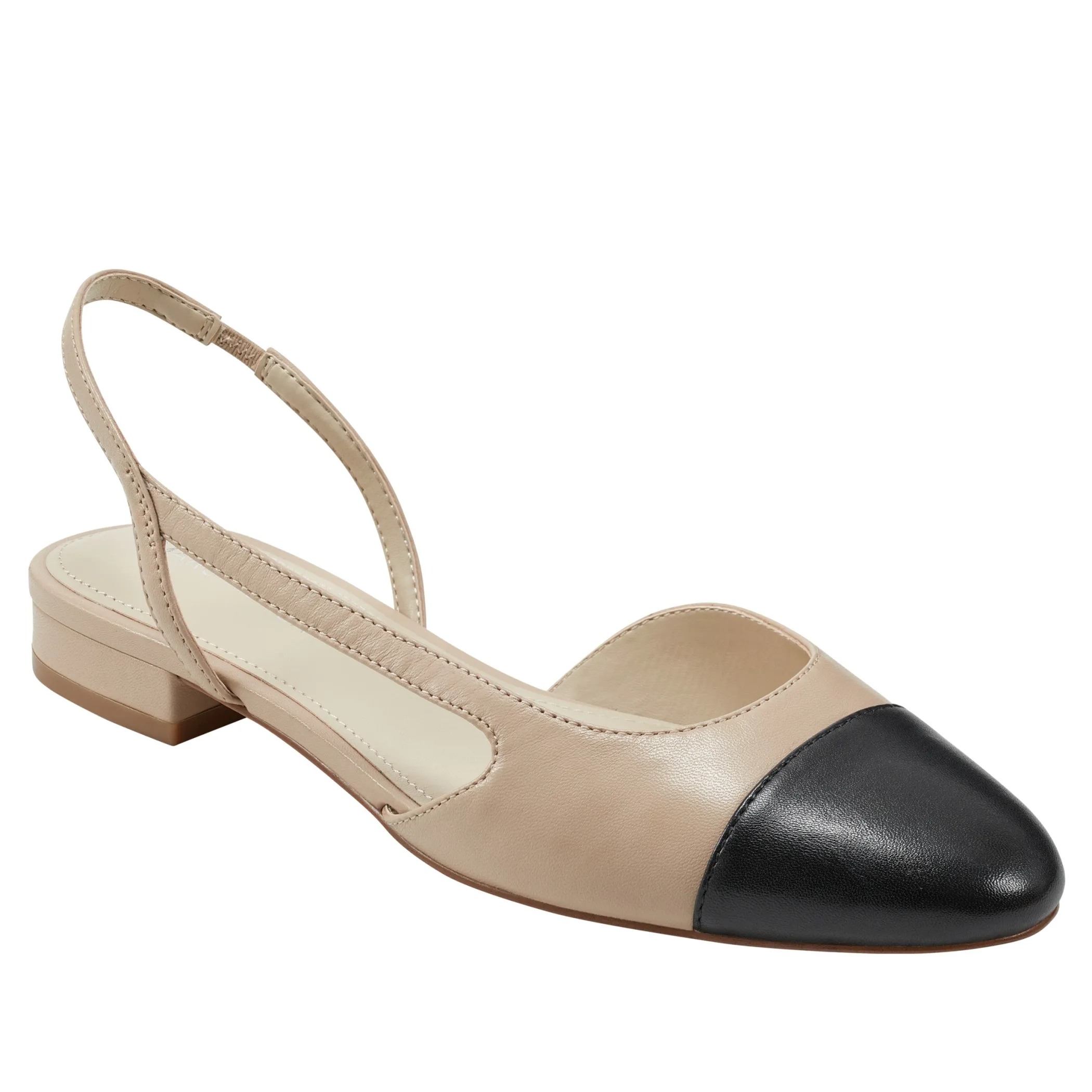 Sale Marc Fisher Dela Closed Toe Slingback Dress Flat Light Natural