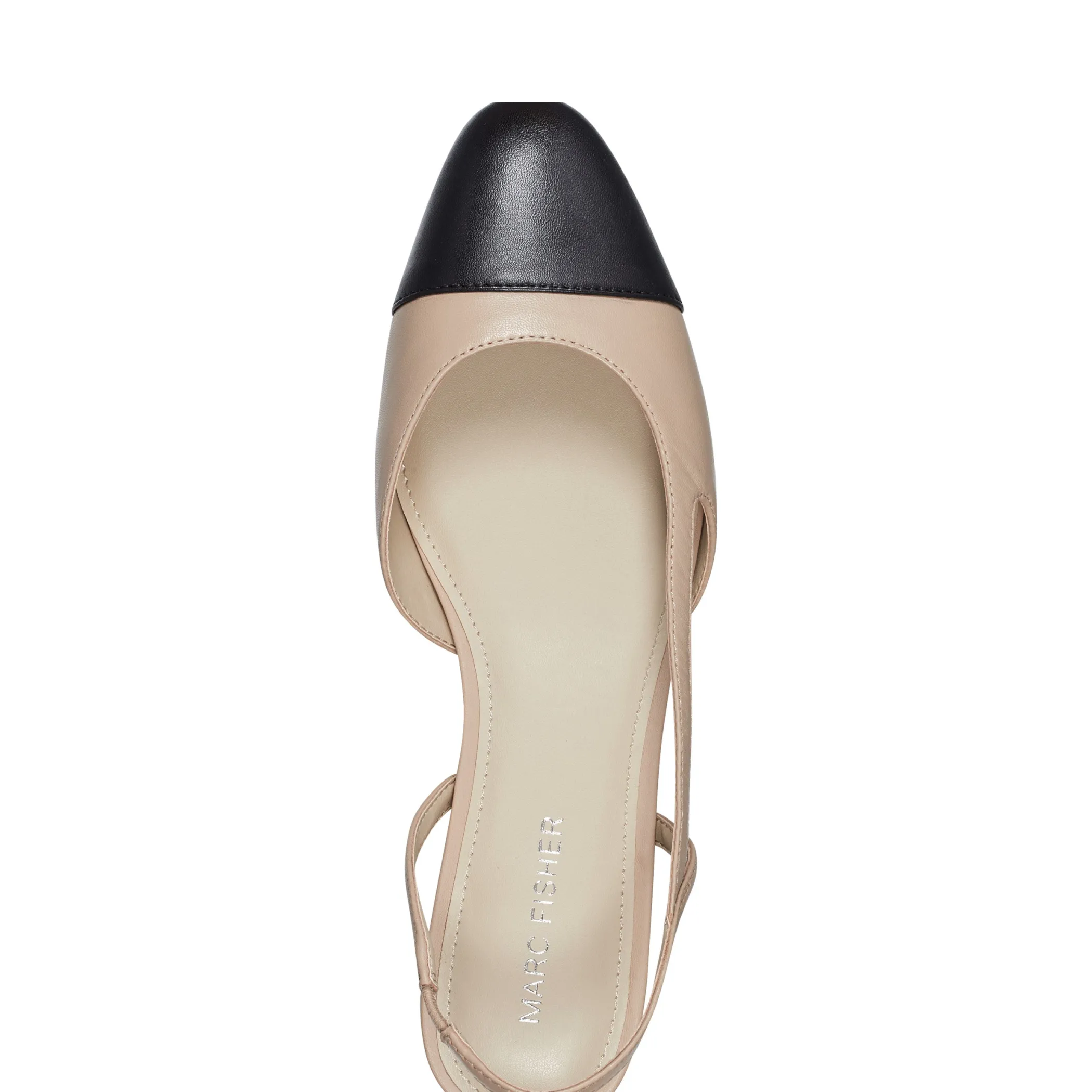 Sale Marc Fisher Dela Closed Toe Slingback Dress Flat Light Natural