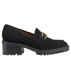 Best Sale Marc Fisher Delanie Lug Sole Loafer Black Suede