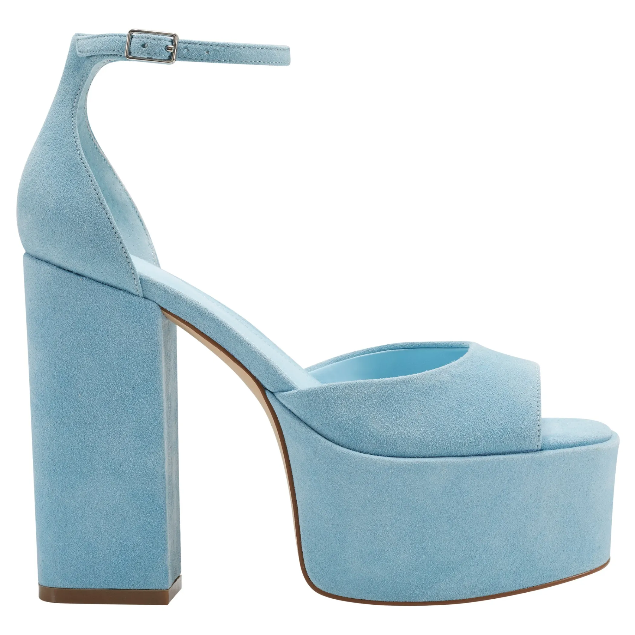 Cheap Marc Fisher Della Platform Sandal Sky Blue Suede