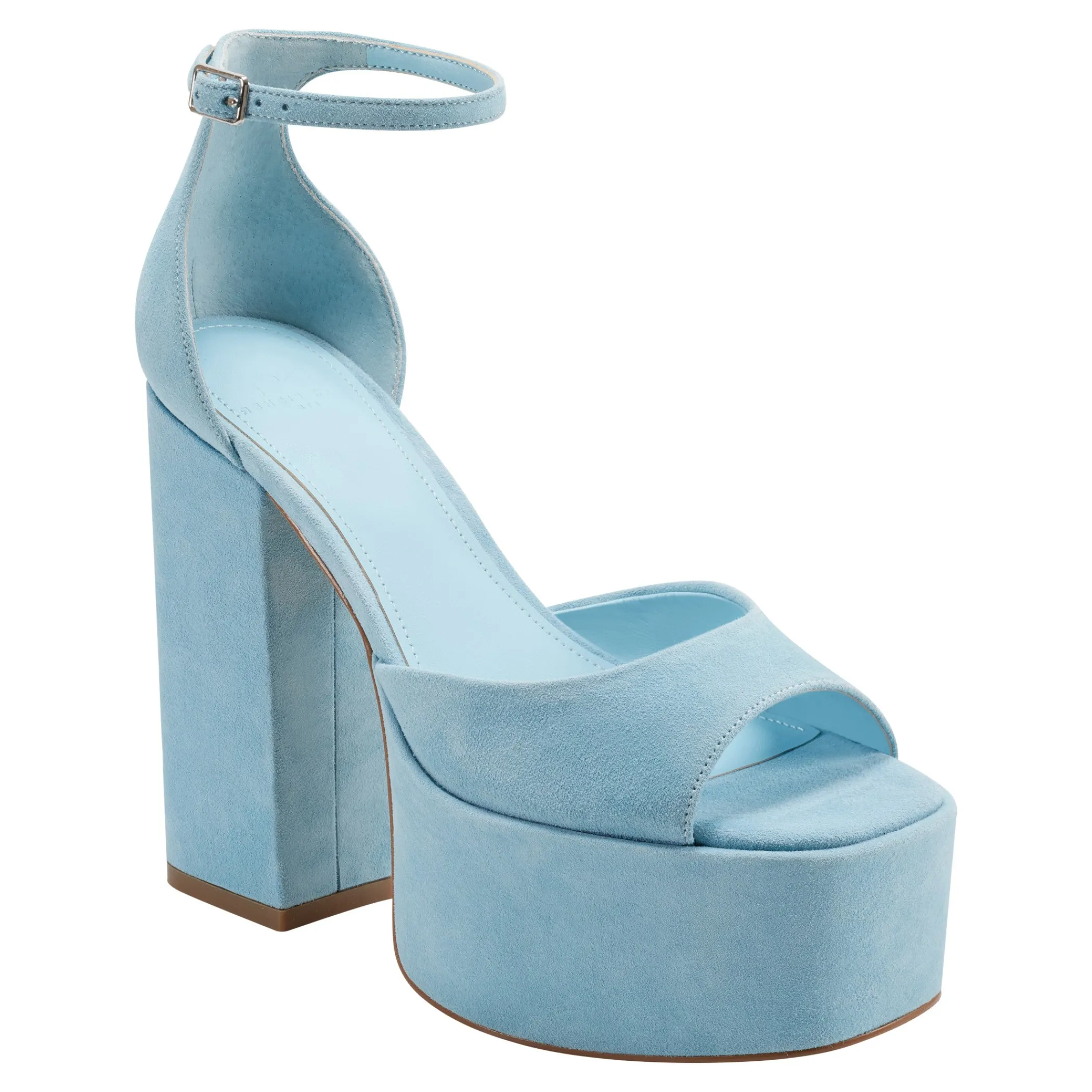 Cheap Marc Fisher Della Platform Sandal Sky Blue Suede