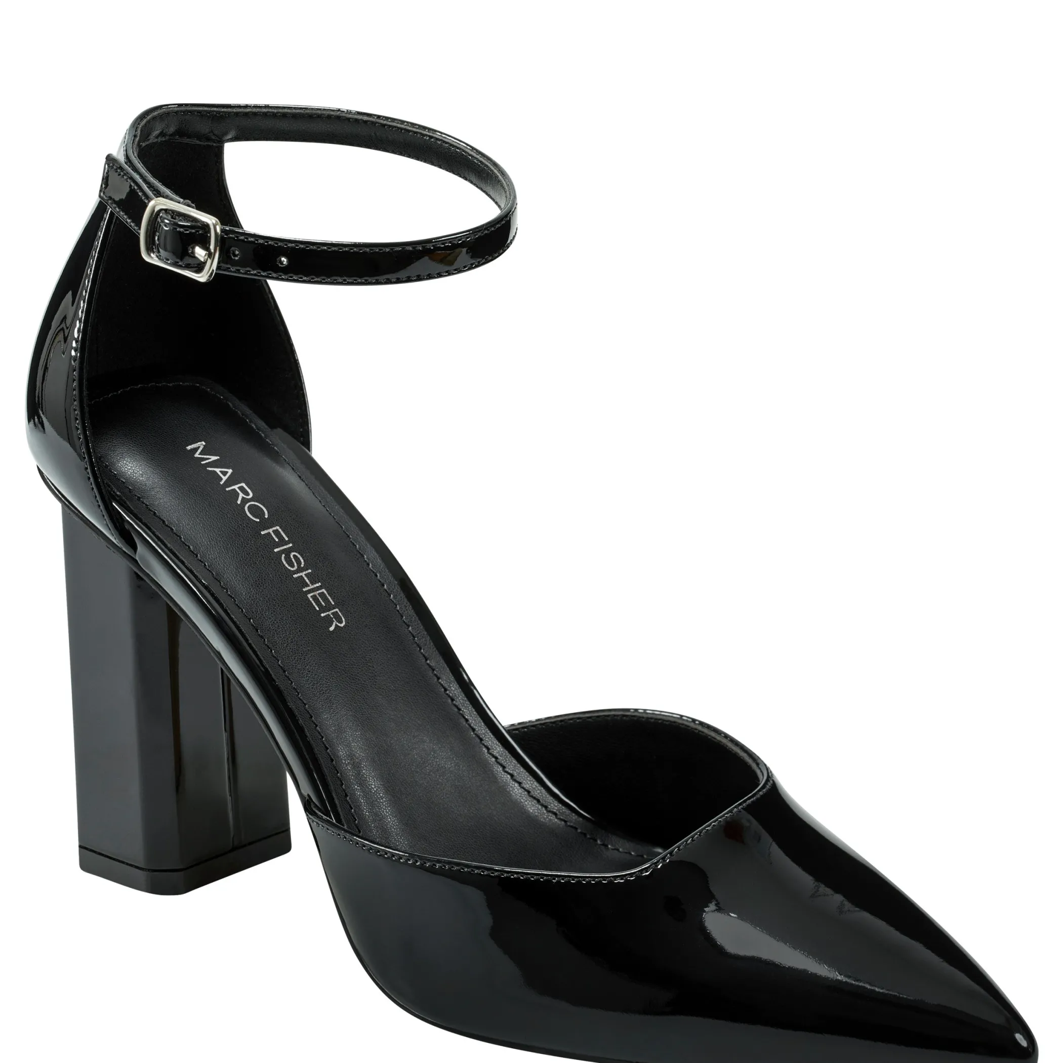 Hot Marc Fisher Demeter Ankle Strap Pump Black Patent