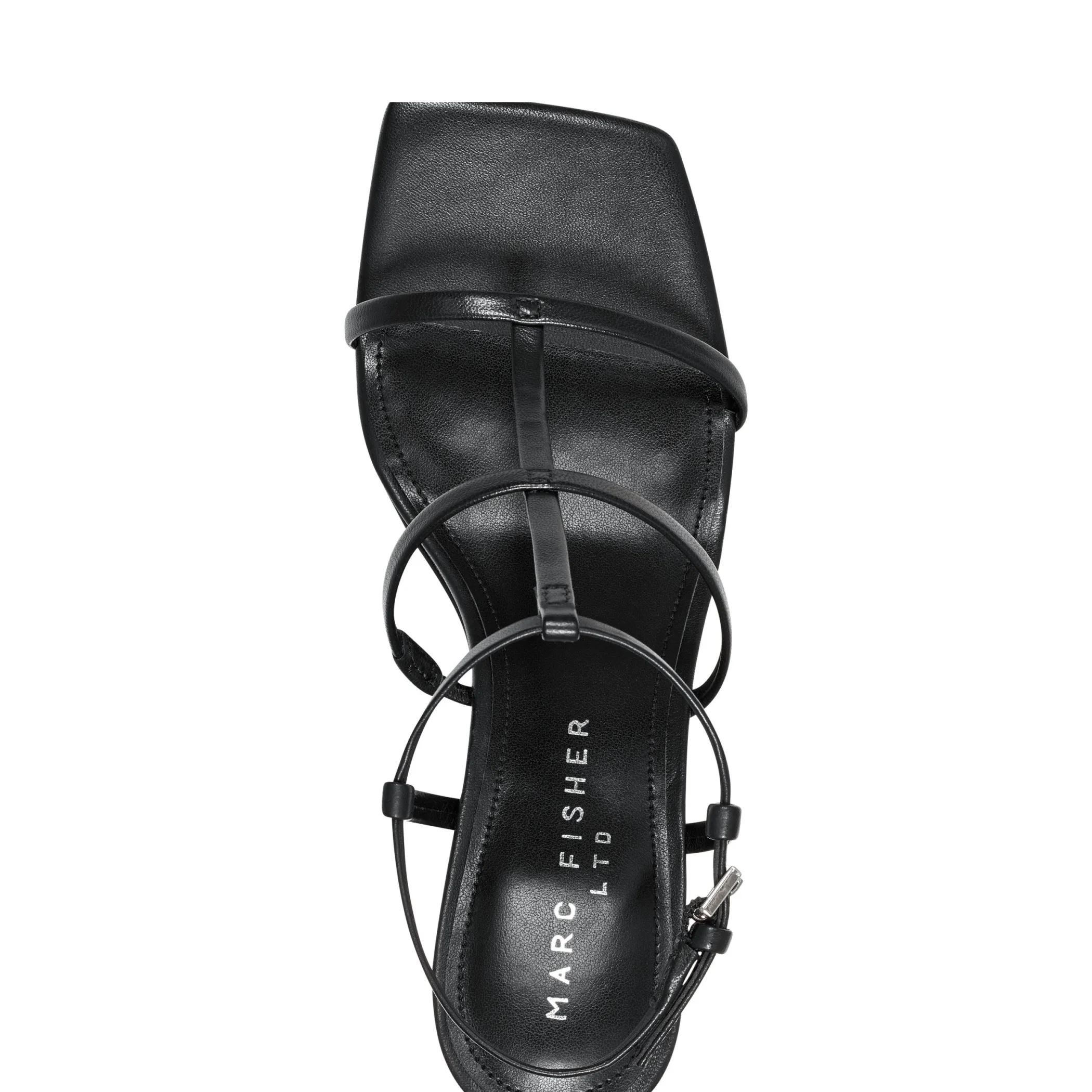New Marc Fisher Dennie Strappy Dress Sandal Black Leather