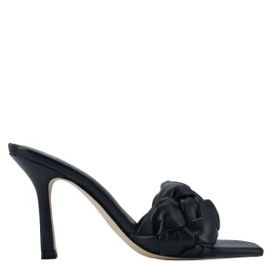 Clearance Marc Fisher Digana Square Toe Slide Black Leather