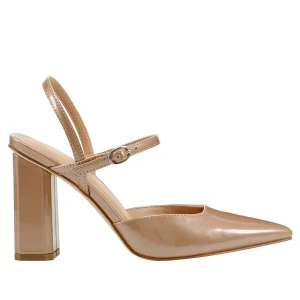 Fashion Marc Fisher Doster Pointy Toe Slingback Natural Metallic