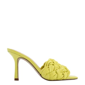 Discount Marc Fisher Draya Square Toe Slide Yellow Leather
