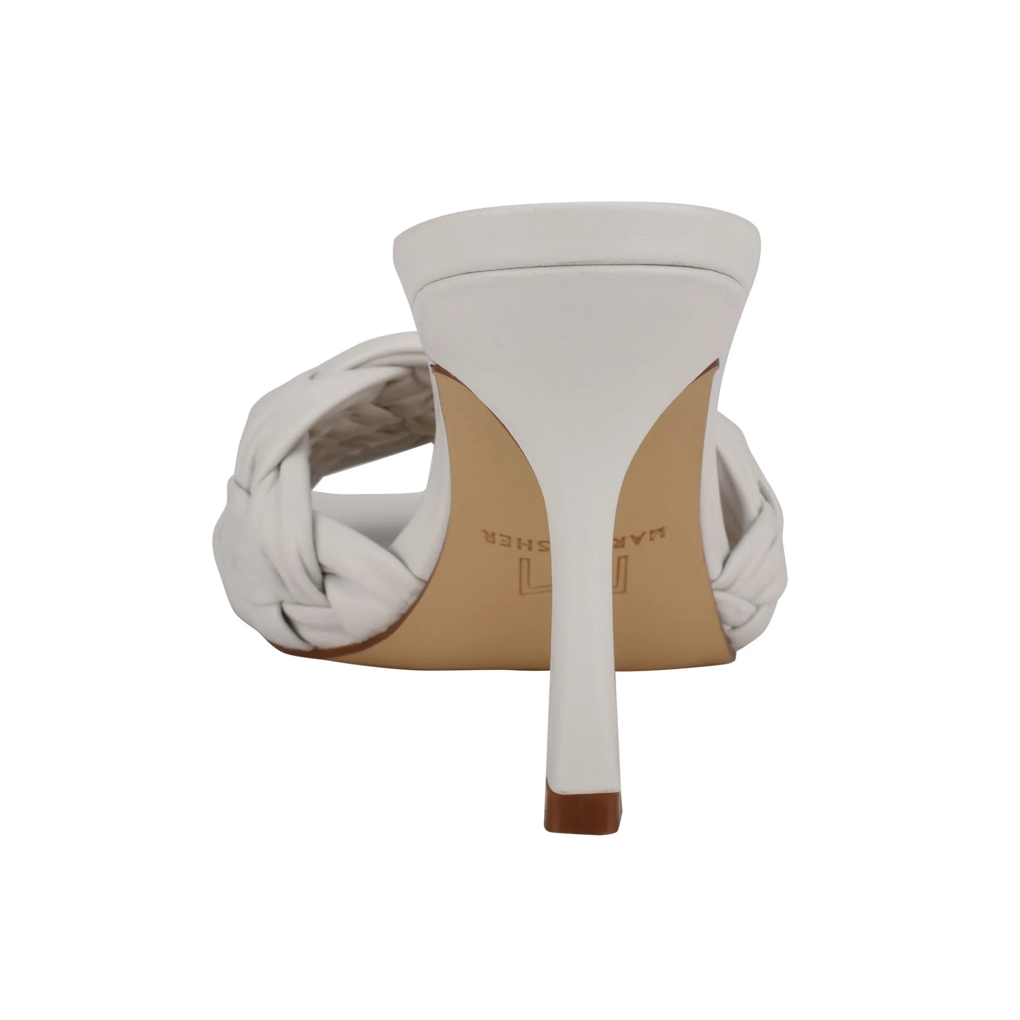Discount Marc Fisher Draya Square Toe Slide White Leather