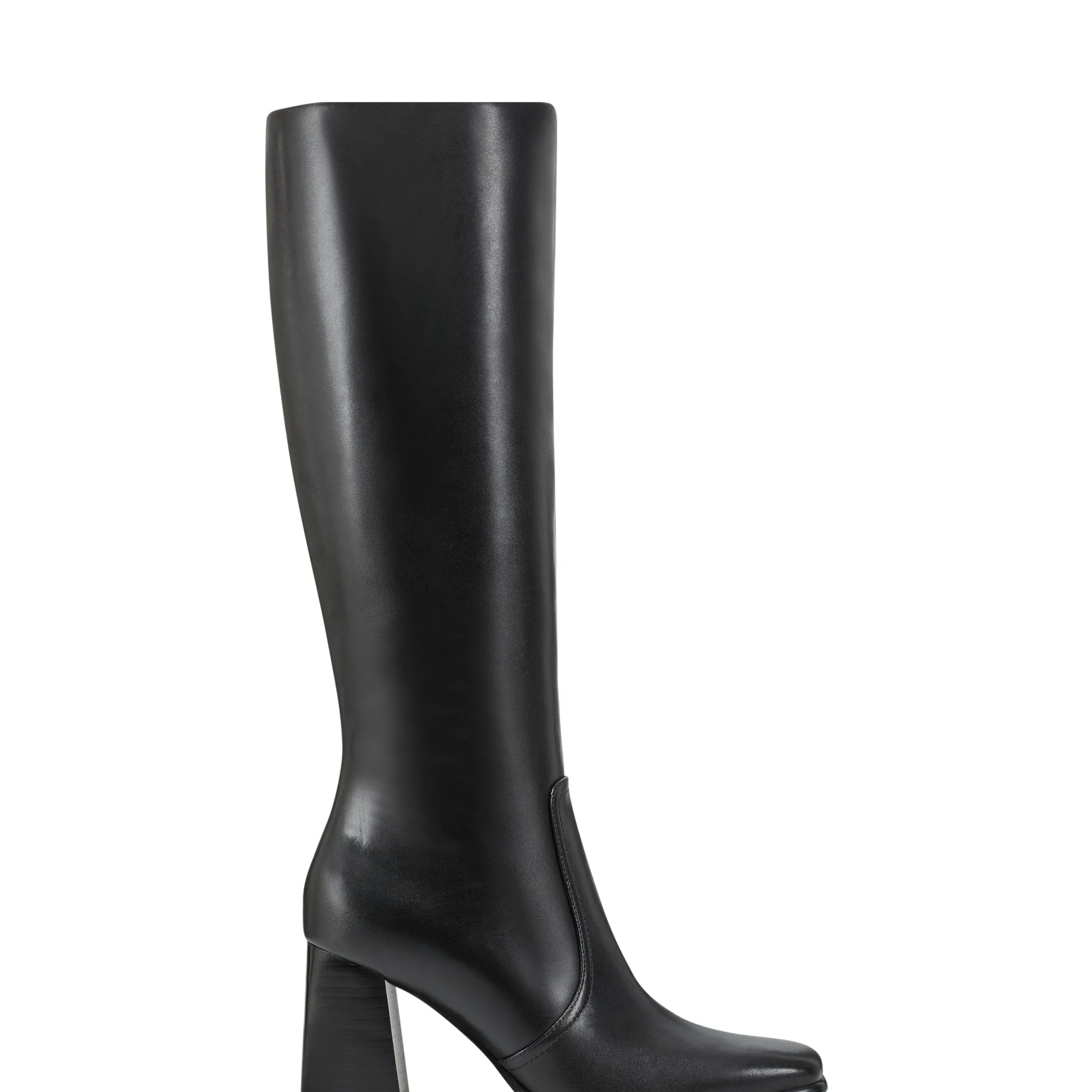 Cheap Marc Fisher Dreeam Block Heeled Boot Black Leather