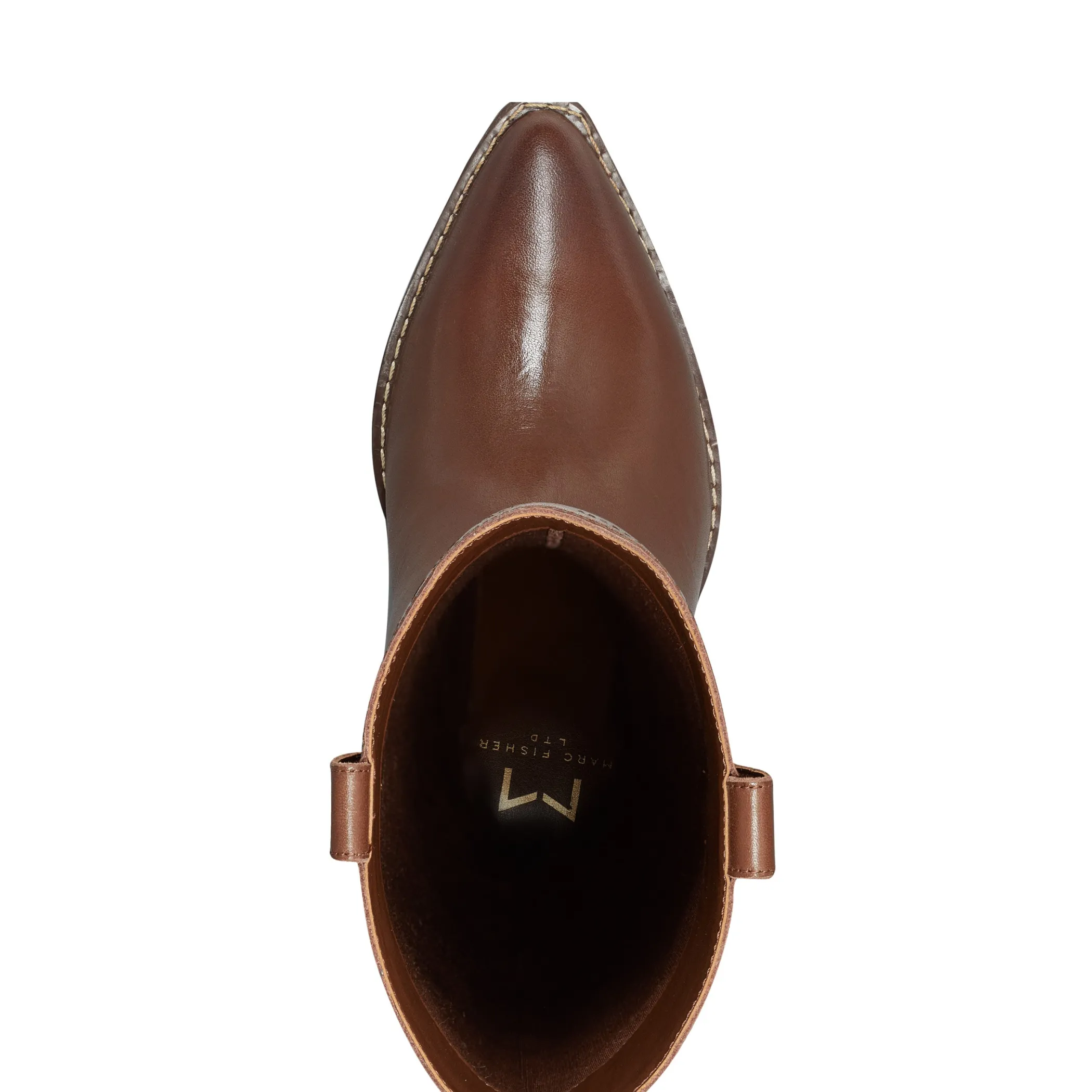 Cheap Marc Fisher Edania Western Pointy Toe Boot Brown Leather