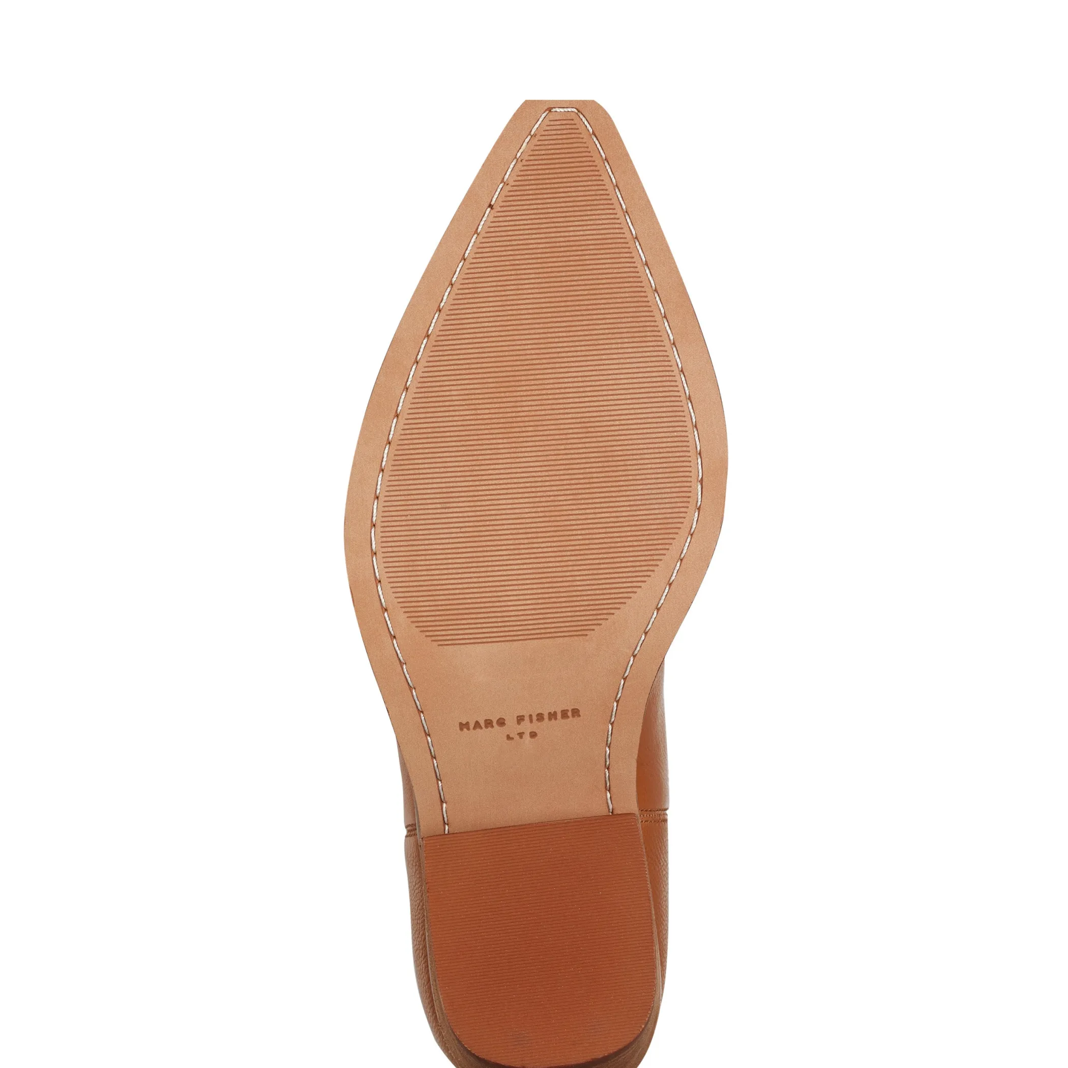 Store Marc Fisher Elyma Perferated Western Bootie Brown Leather