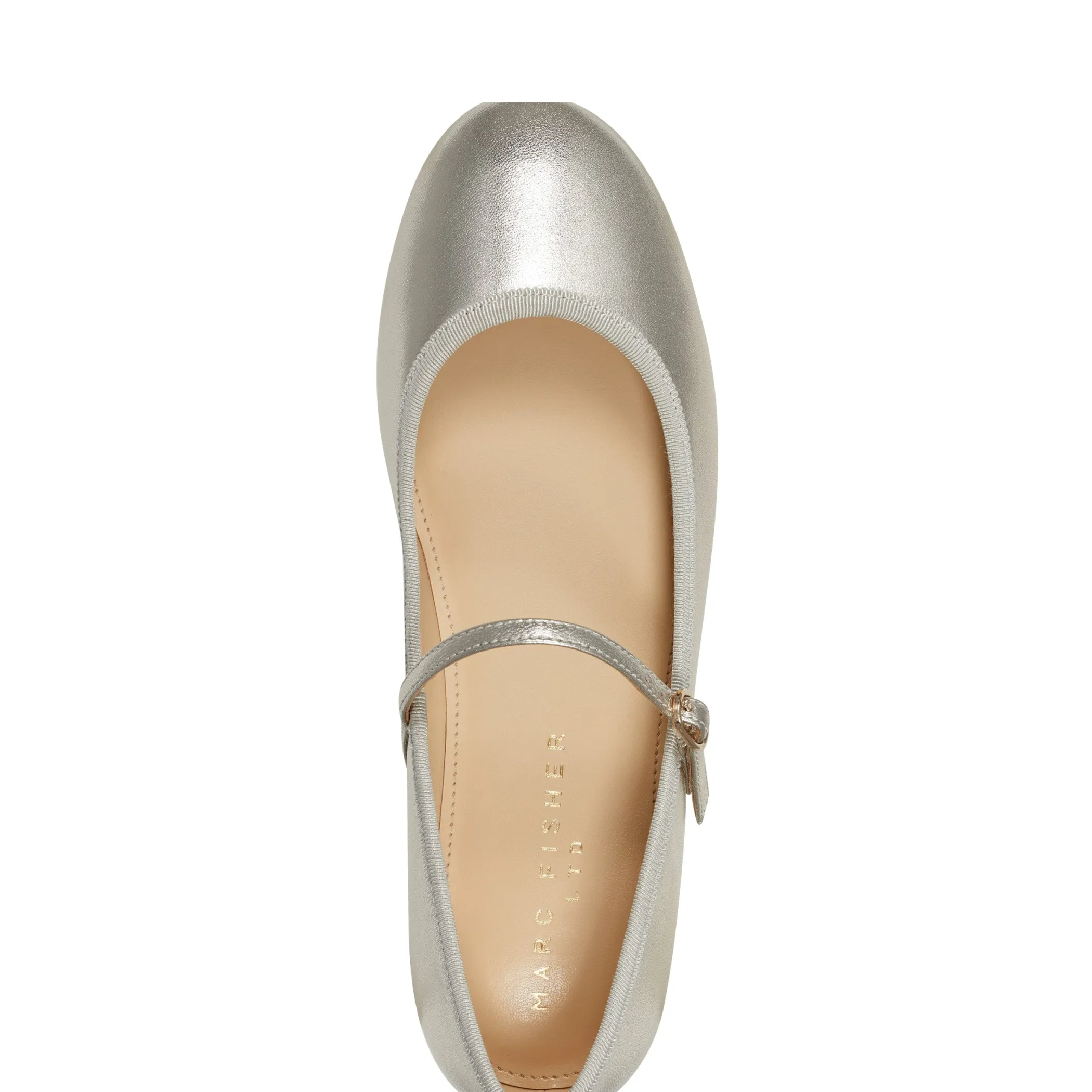 Clearance Marc Fisher Espina Ballet Flat Platino Leather
