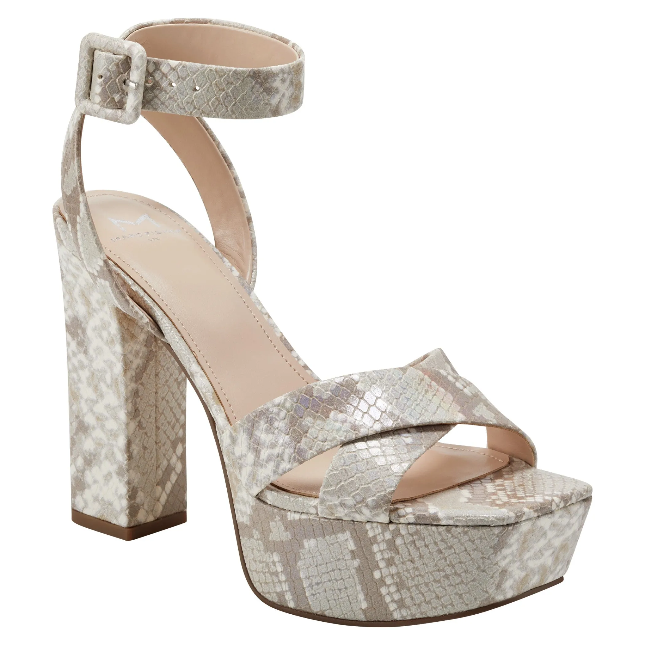 Sale Marc Fisher Faril Ankle Strap Platform Sandal Chic Cream