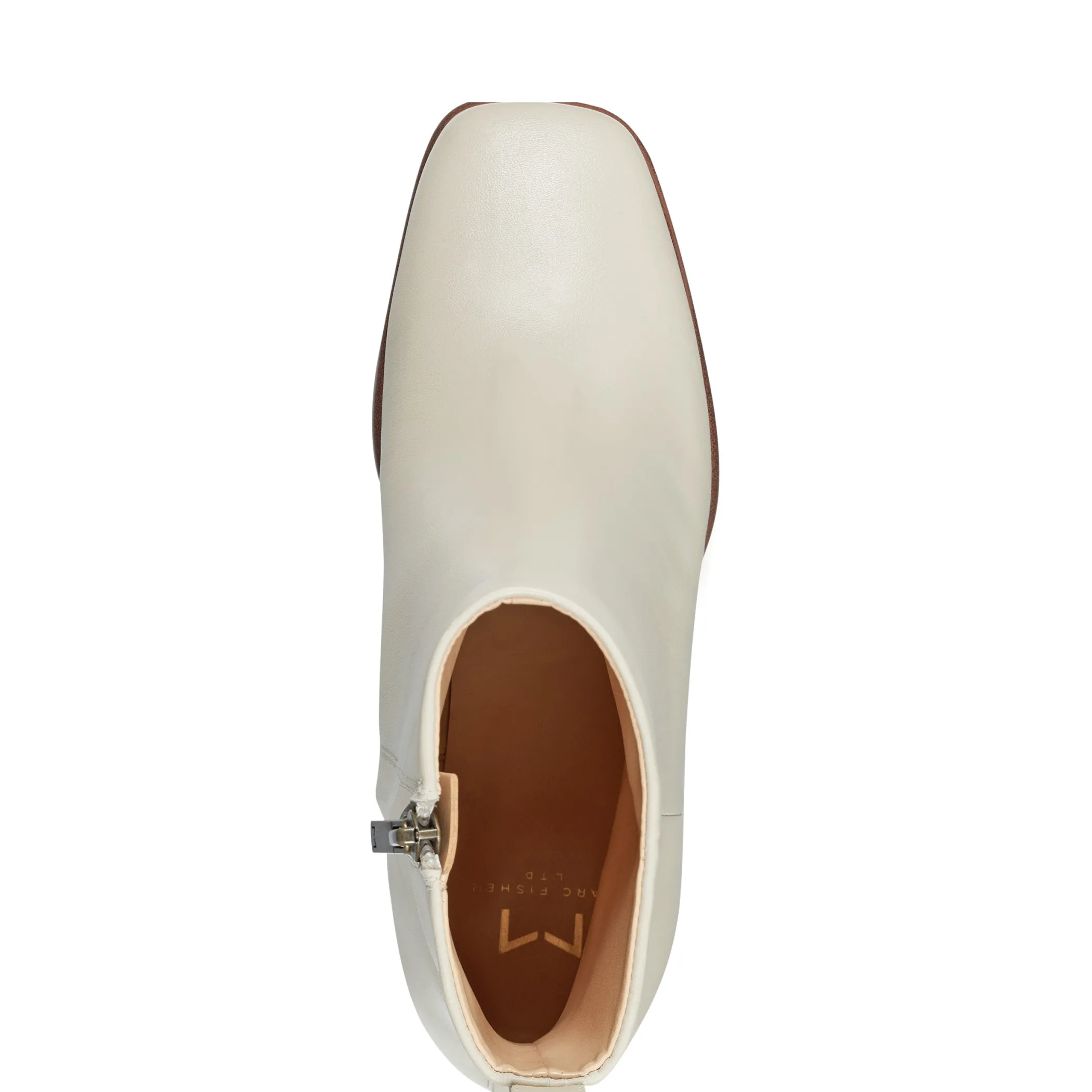 Outlet Marc Fisher Floria Square Toe Bootie Chic Cream Leather