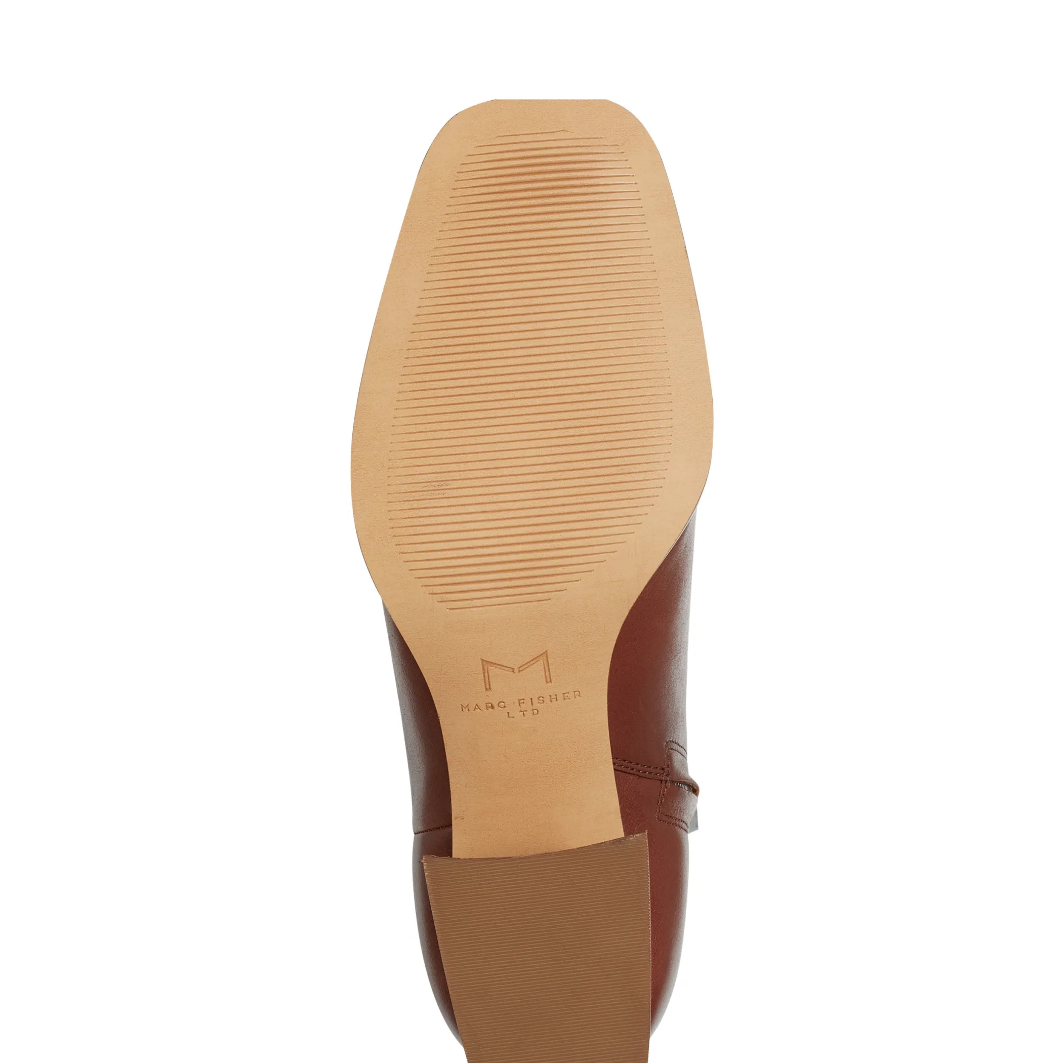Cheap Marc Fisher Floria Square Toe Bootie Tan Leather