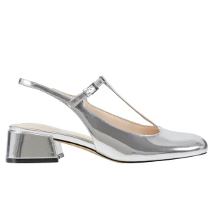 Best Marc Fisher Folly Block Heel Slingback Pump Silver