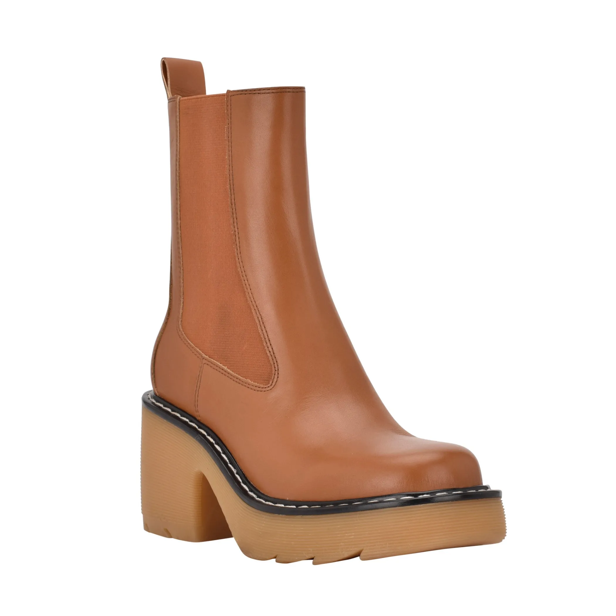 Best Sale Marc Fisher Fredy Lug Sole Bootie Dark Natural Leather/Natural