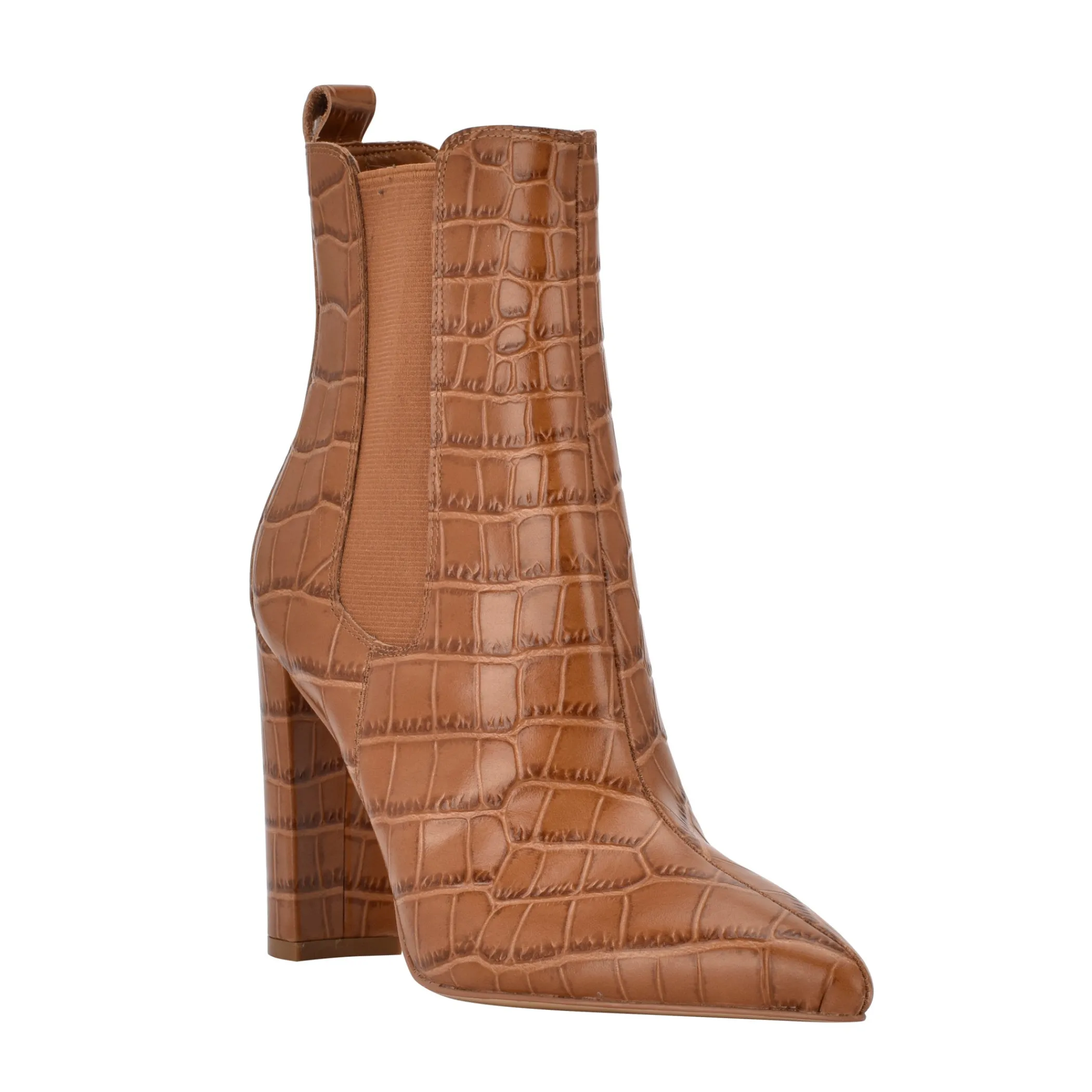 Outlet Marc Fisher Garliss Heeled Chelsea Bootie Medium Natural Croco Leather