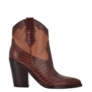 Store Marc Fisher Gona Western Bootie Dark Tan Leather
