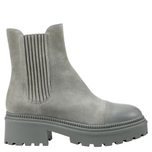 Clearance Marc Fisher Hadria Lug Sole Bootie Light Grey Suede