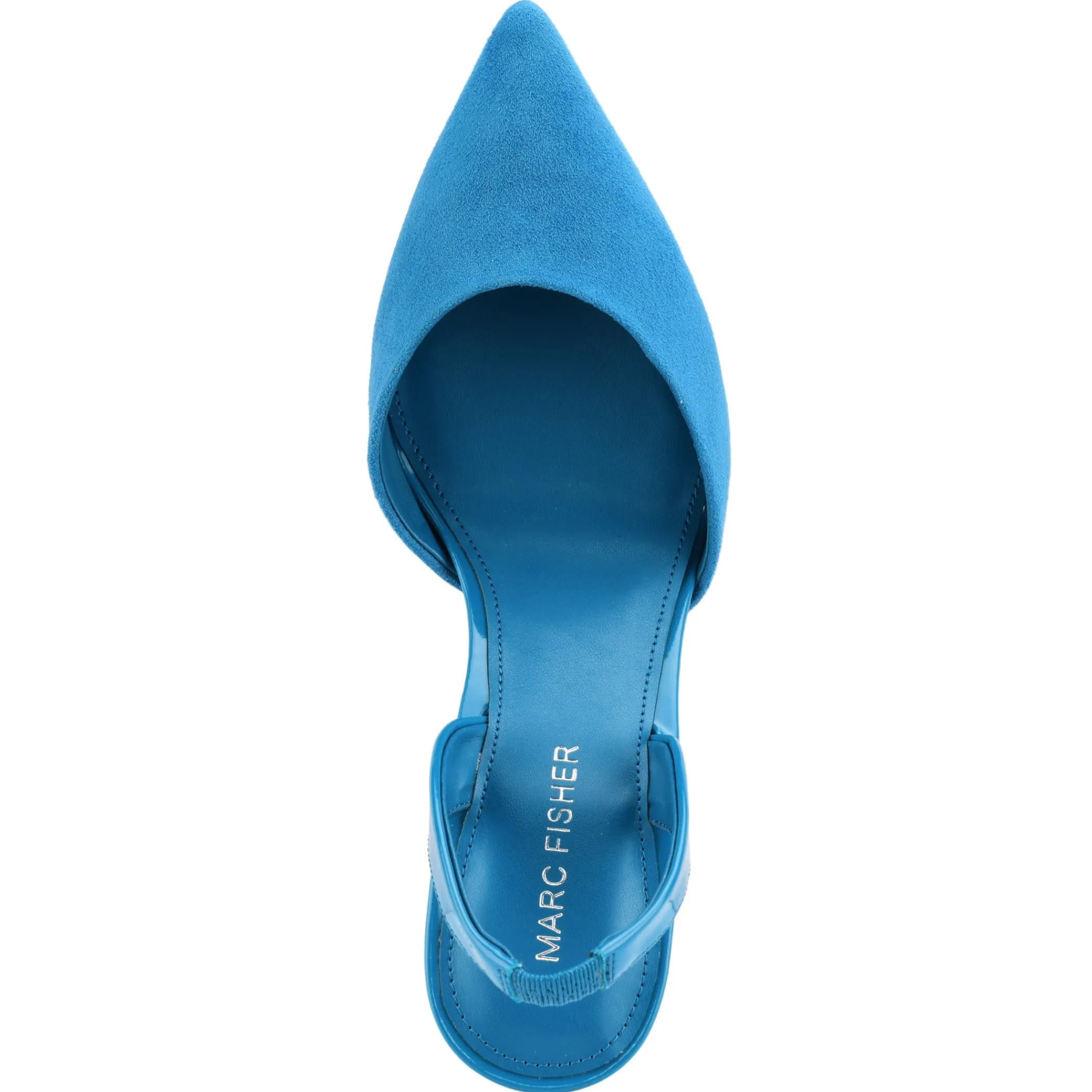 Clearance Marc Fisher Hadya Slingback Pump Medium Blue Suede