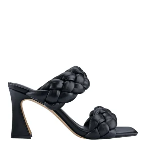 Shop Marc Fisher Hammy Heeled Sandal Black Leather