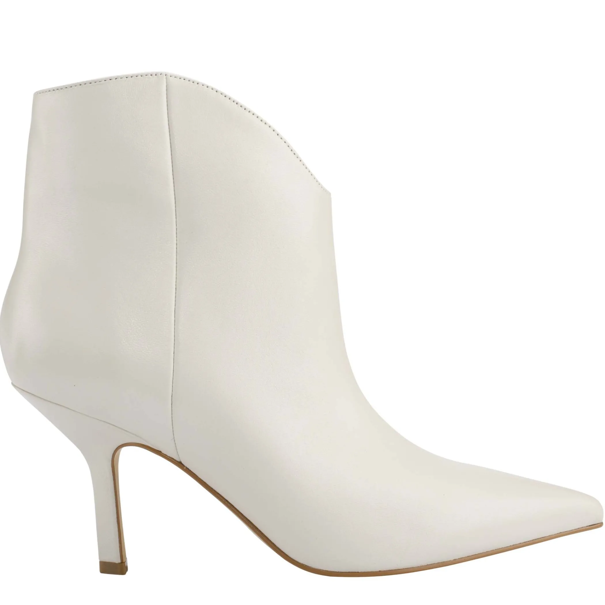 Outlet Marc Fisher Haylian Pointy Toe Bootie Ivory Leather
