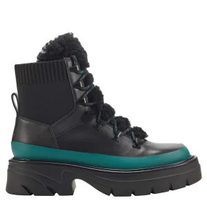 Store Marc Fisher Izuma Lugsole Bootie Black/Teal Leather