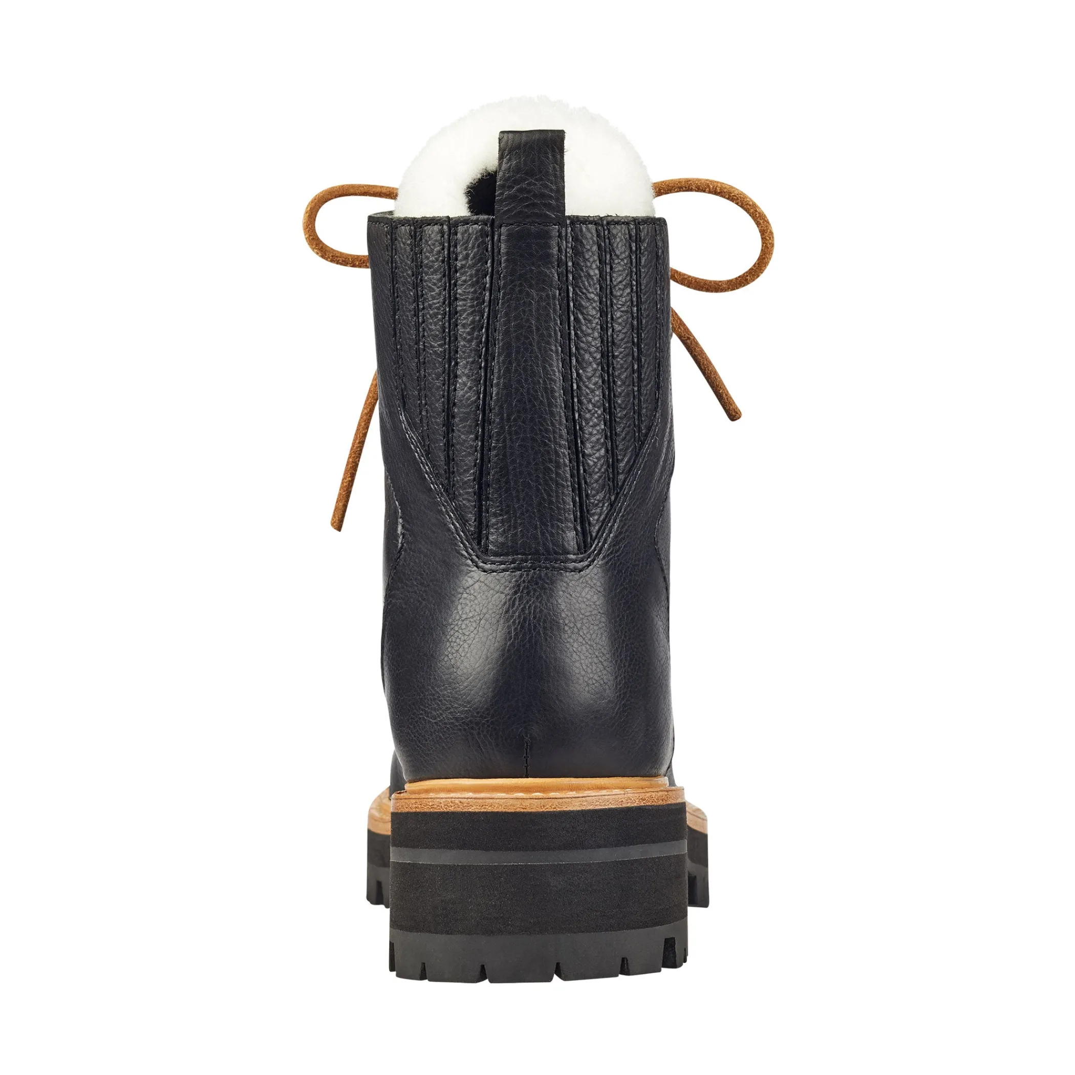 Clearance Marc Fisher Izzie Lugsole Ankle Boot Black Leather