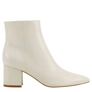 Shop Marc Fisher Jarli Pointy Ankle Bootie Ivory Leather