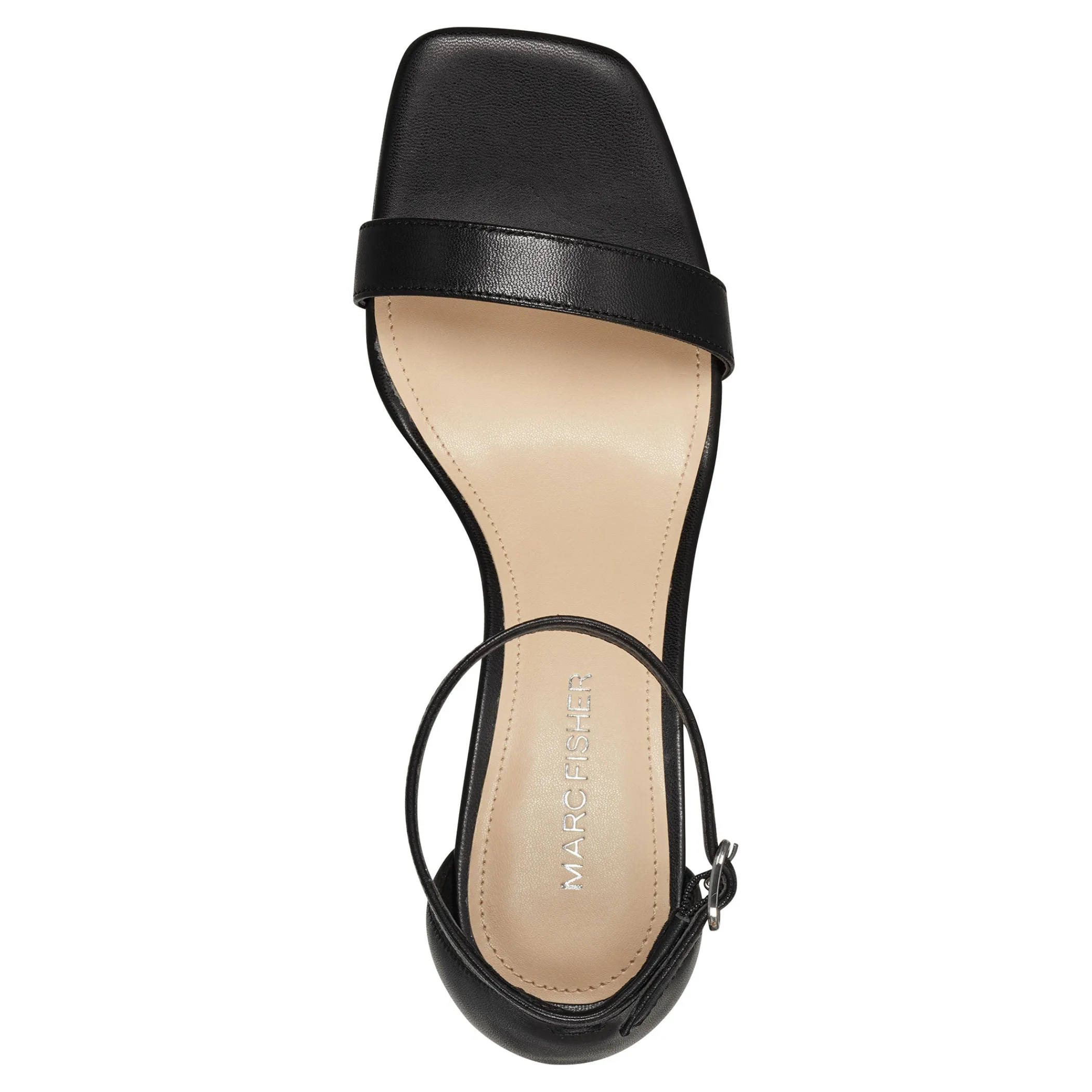 Fashion Marc Fisher Jaron Ankle Strap Heeled Sandal Black Leather