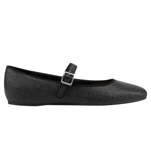 Clearance Marc Fisher Lailah Mary Jane Ballet Flat Black Raffia