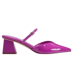 Shop Marc Fisher Lakey Heeled Mule Pink Patent