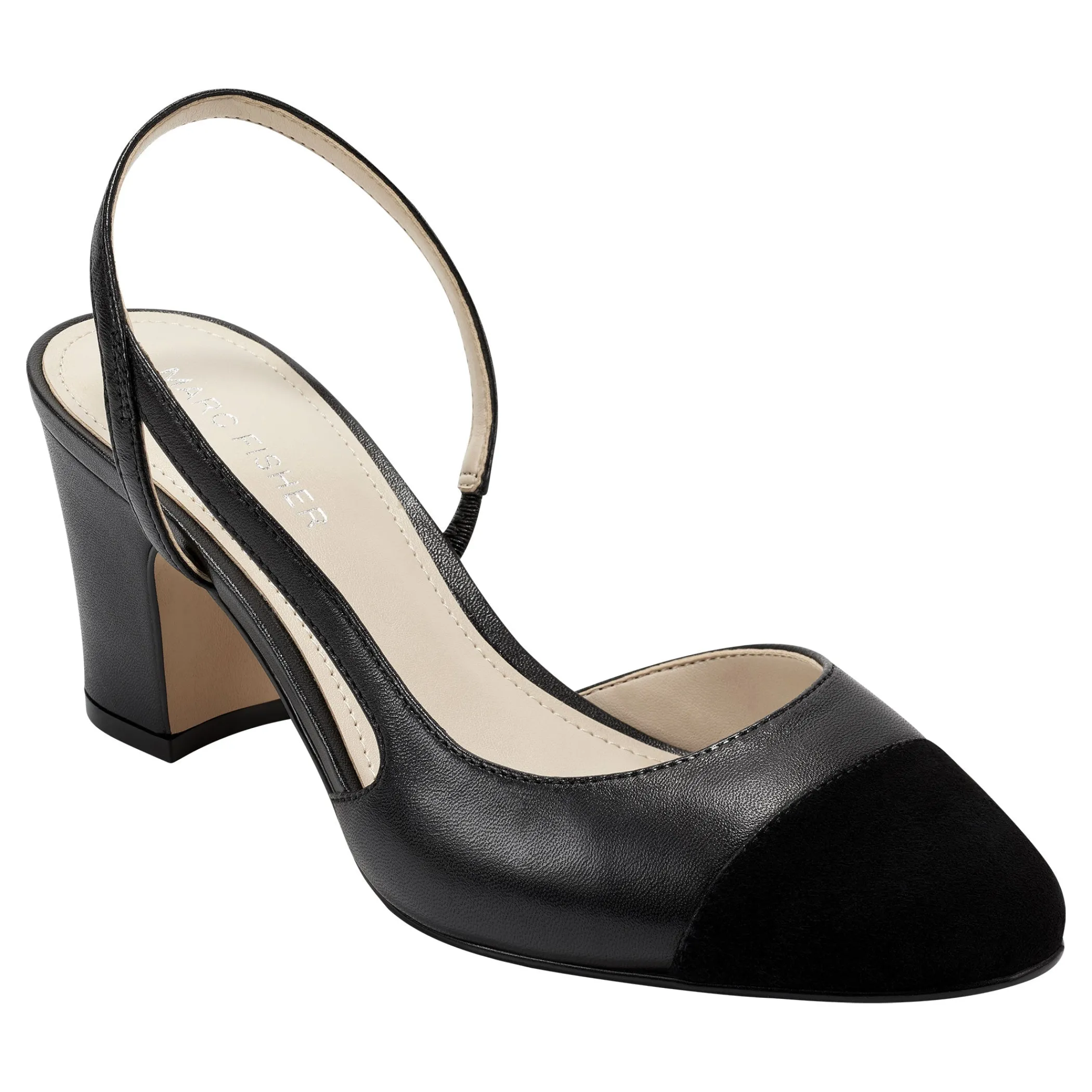 Cheap Marc Fisher Laynie Block Heel Pump Black