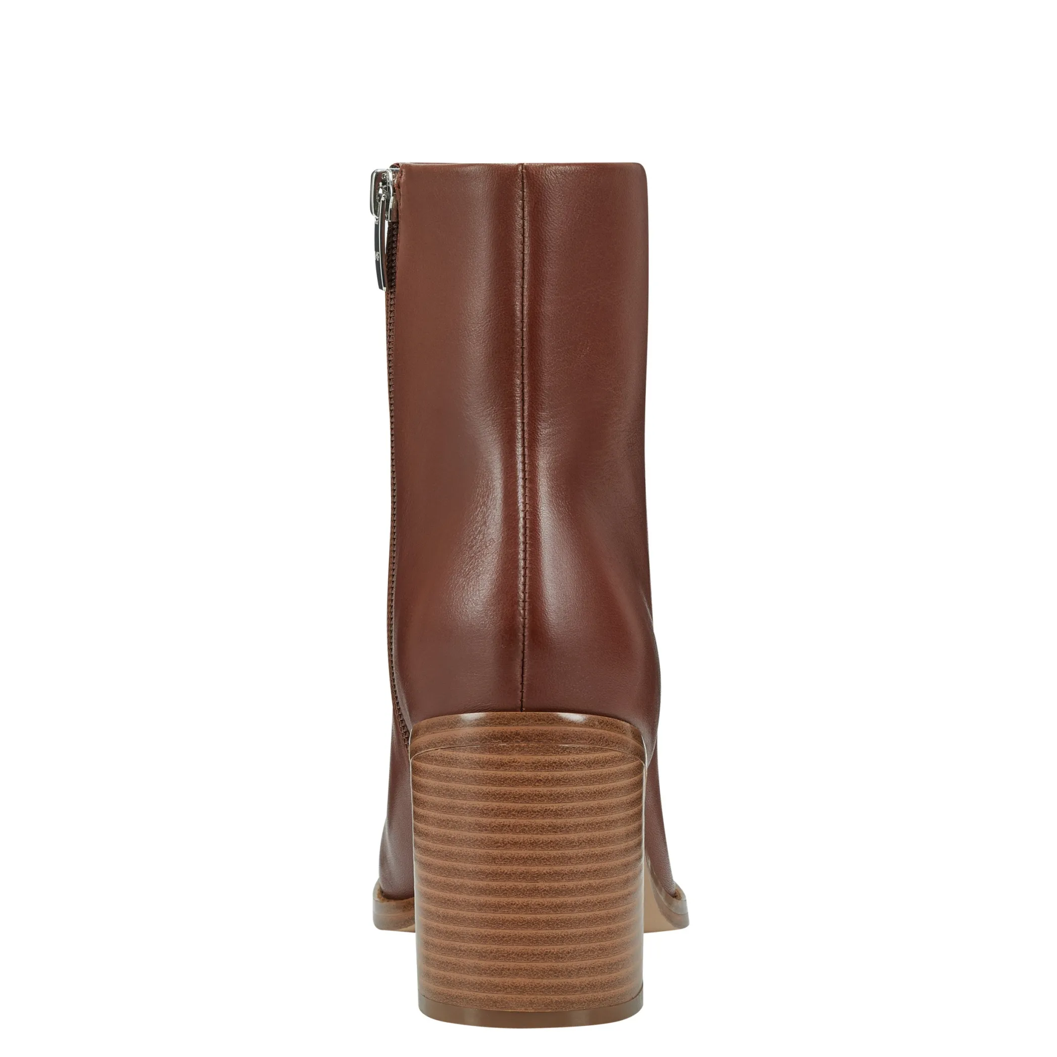 Best Marc Fisher Lianna Sqaure Toe Block Heel Dress Bootie Brown Leather