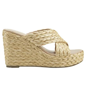 Cheap Marc Fisher Lynn Espadrille Wedge Sandal Light Natural
