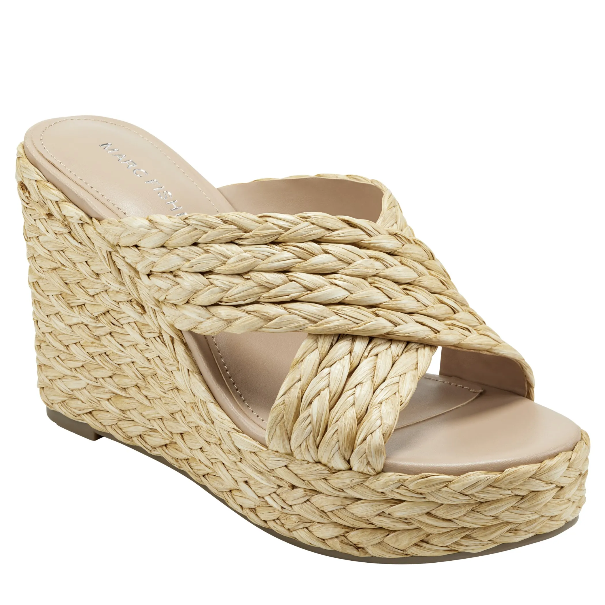 Cheap Marc Fisher Lynn Espadrille Wedge Sandal Light Natural